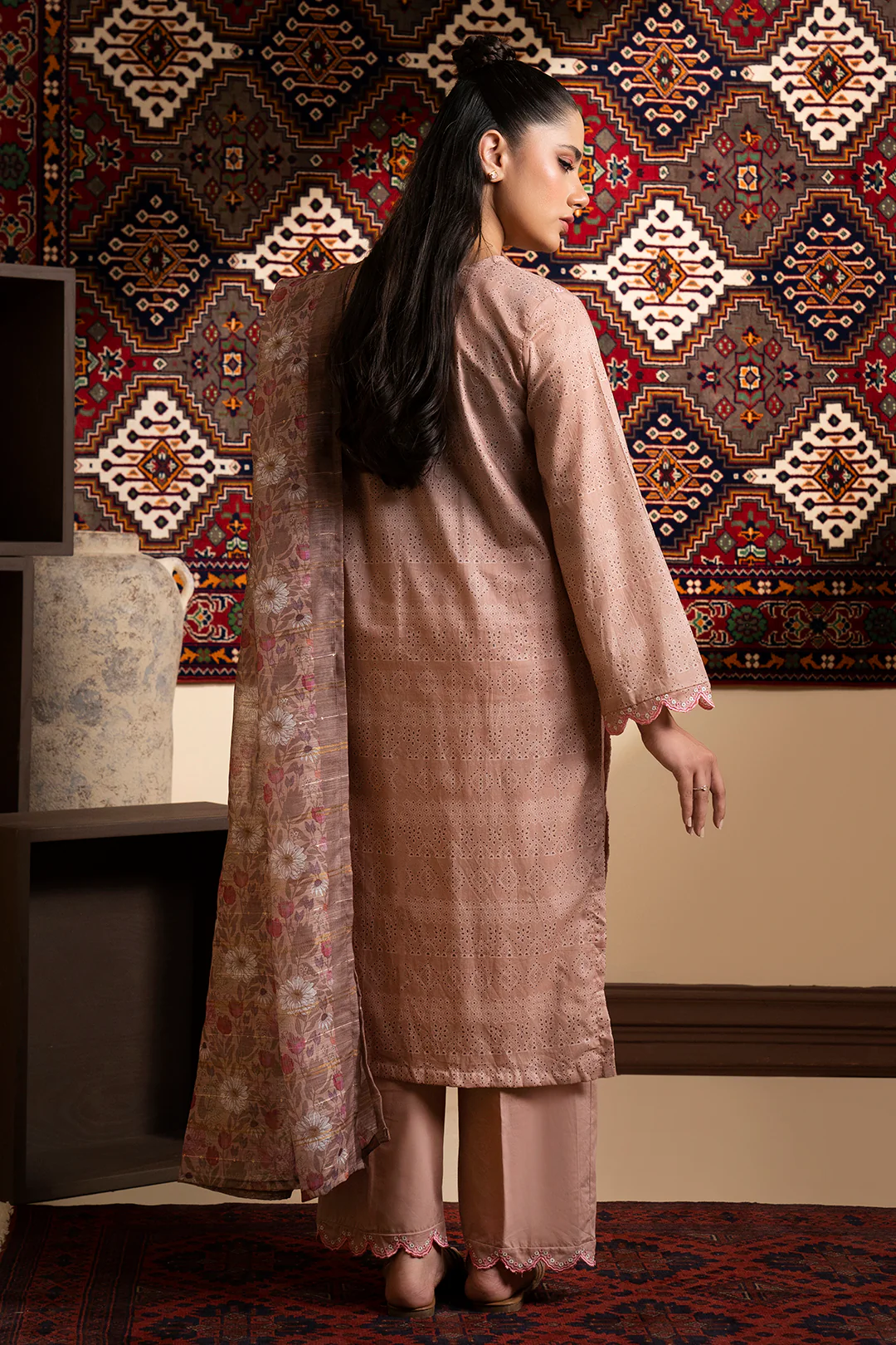 Embroidered Kurta Dupatta Trouser - 1493 - Image 6