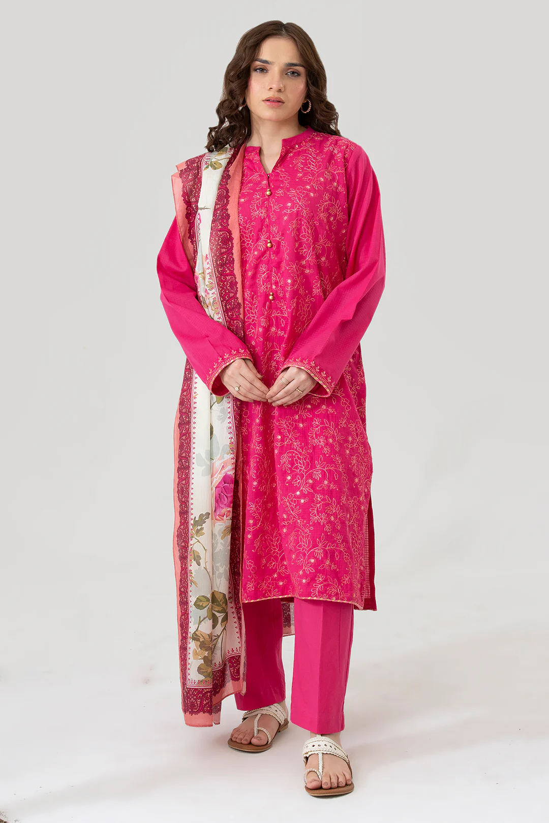 Embroidered Kurta Dupatta Trouser - 1627