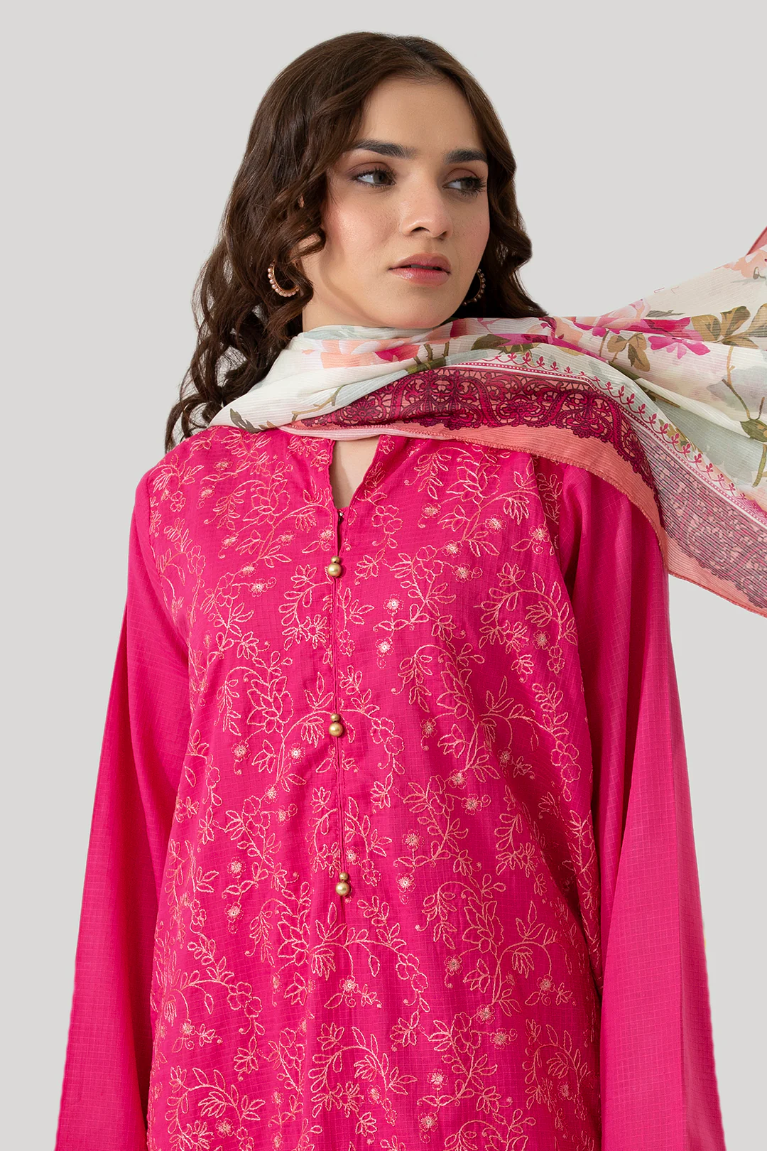 Embroidered Kurta Dupatta Trouser - 1627 - Image 4