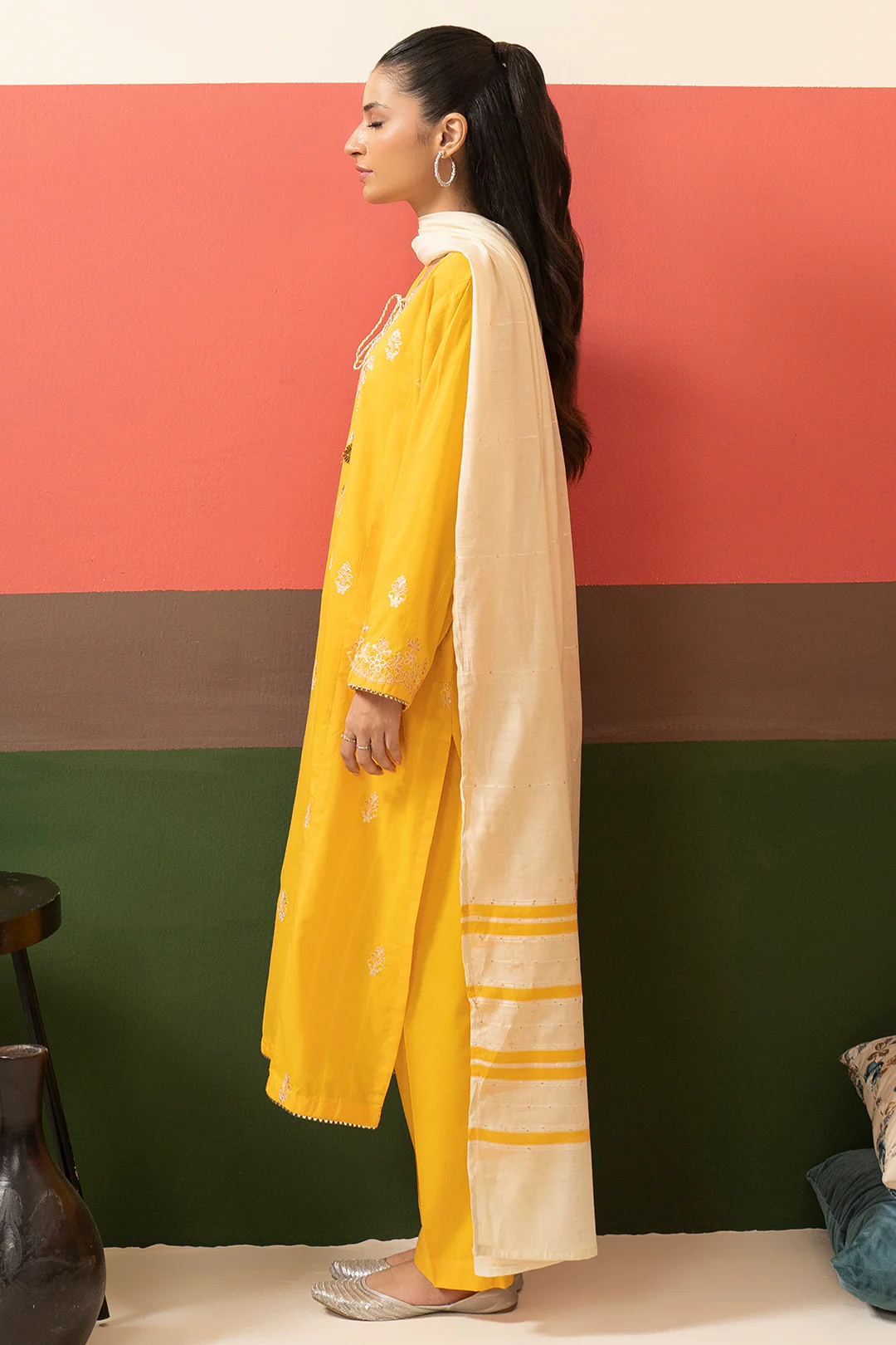 Embroidered Kurta Dupatta Trouser - 1631 - Image 10