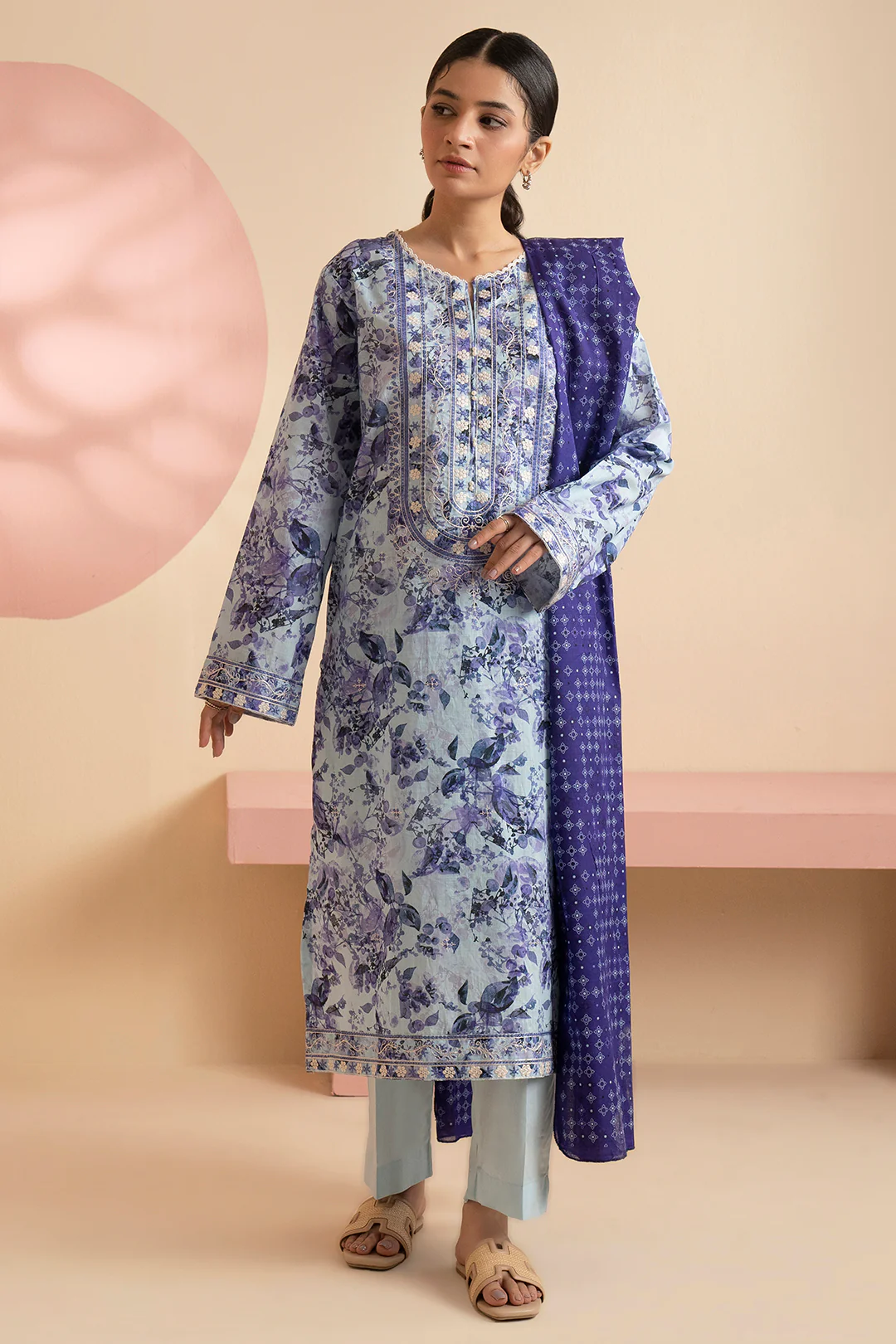 Embroidered Kurta Dupatta Trouser - 1632