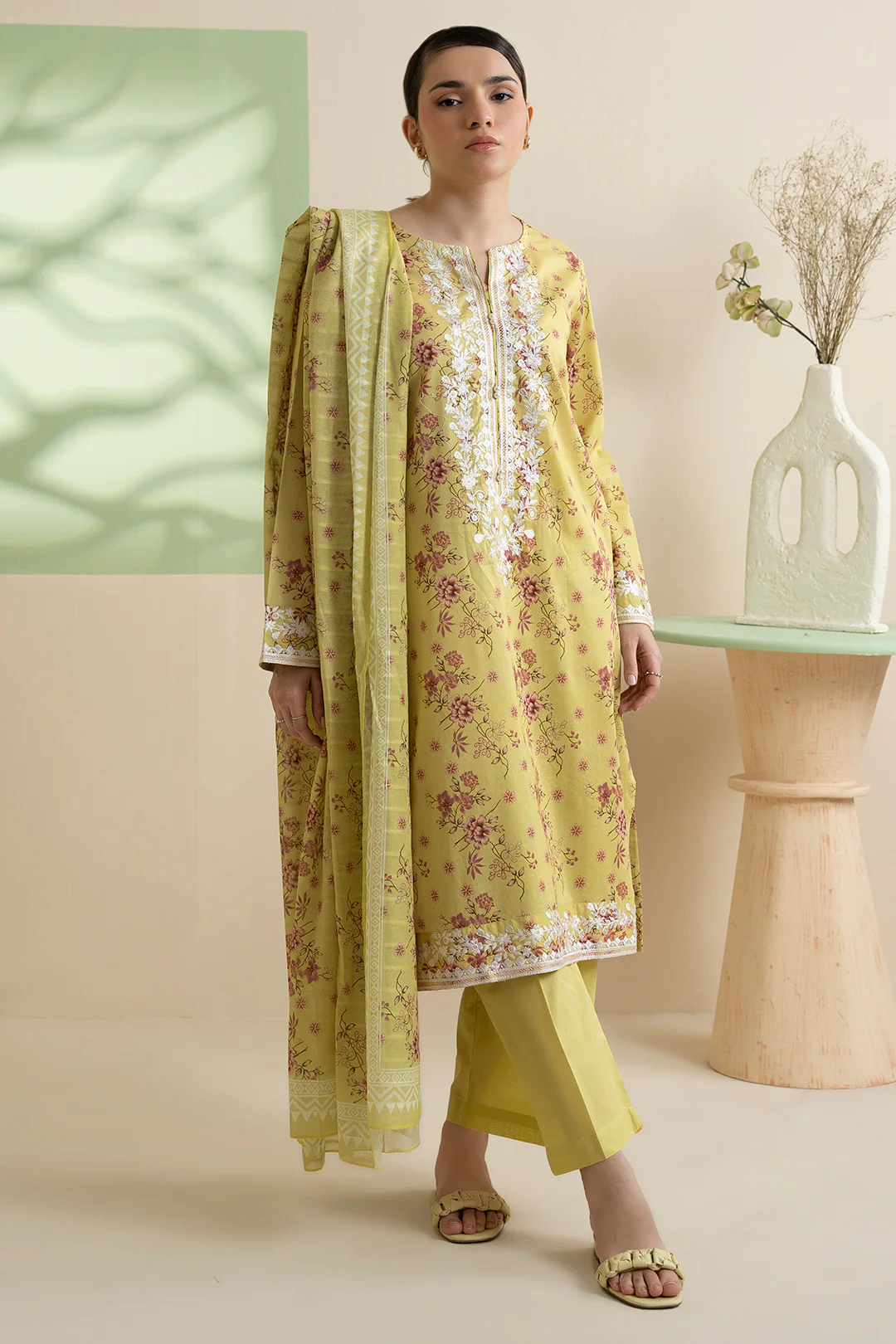 Embroidered Kurta Dupatta Trouser - 1712