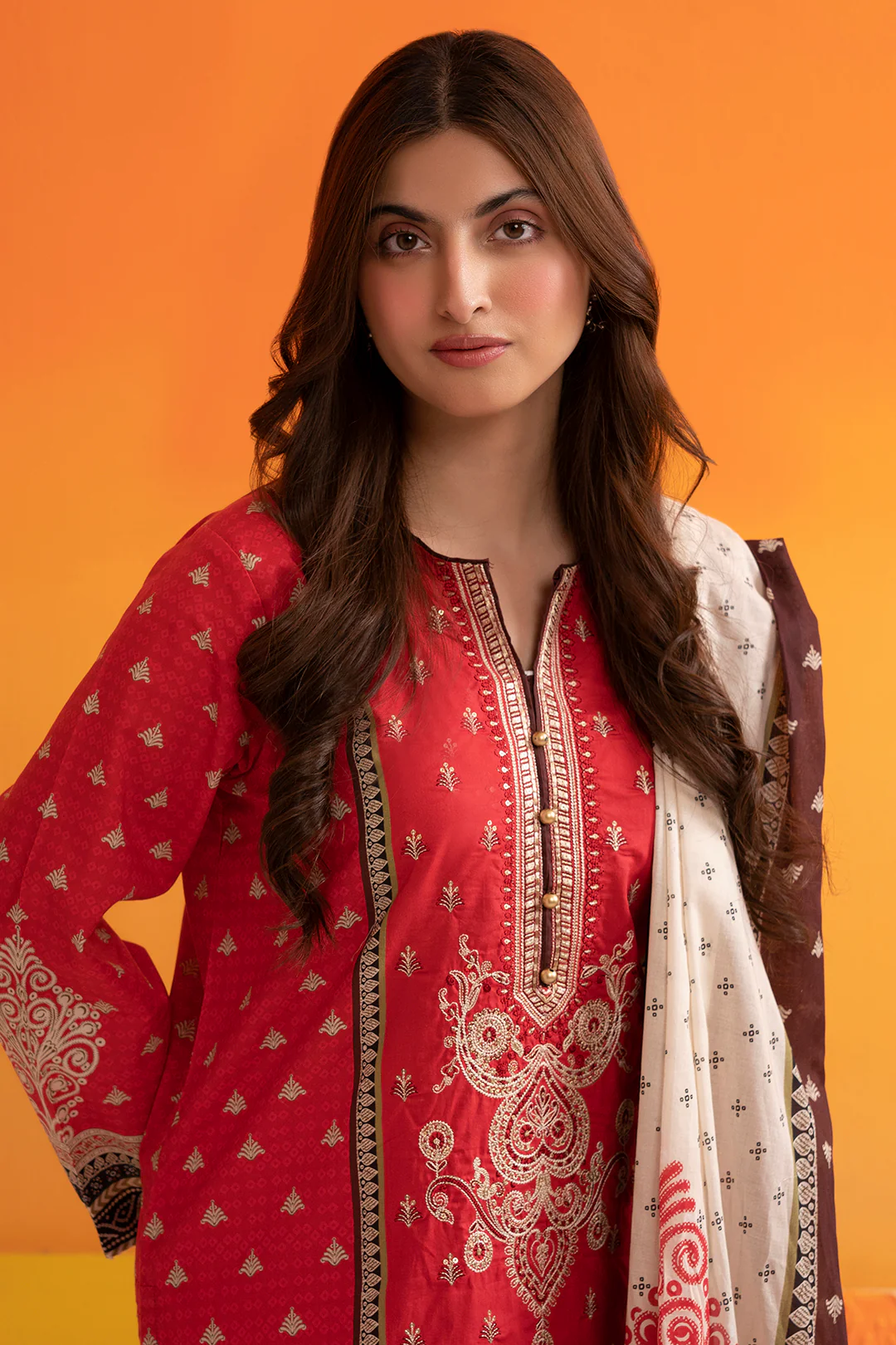 Embroidered Kurta Dupatta Trouser - 1713 - Image 2