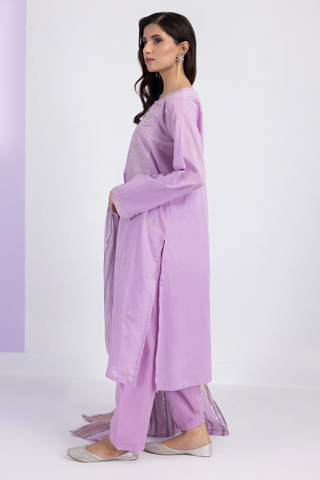 Embroidered Kurta Dupatta Trouser - 1716 - Image 3