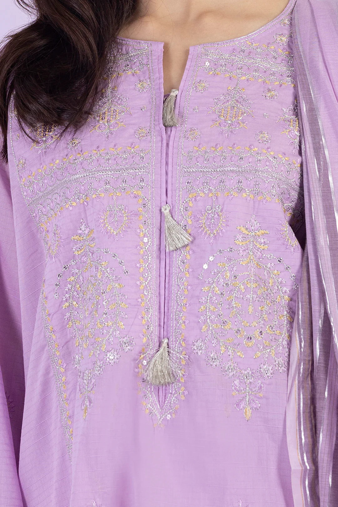 Embroidered Kurta Dupatta Trouser - 1716 - Image 4