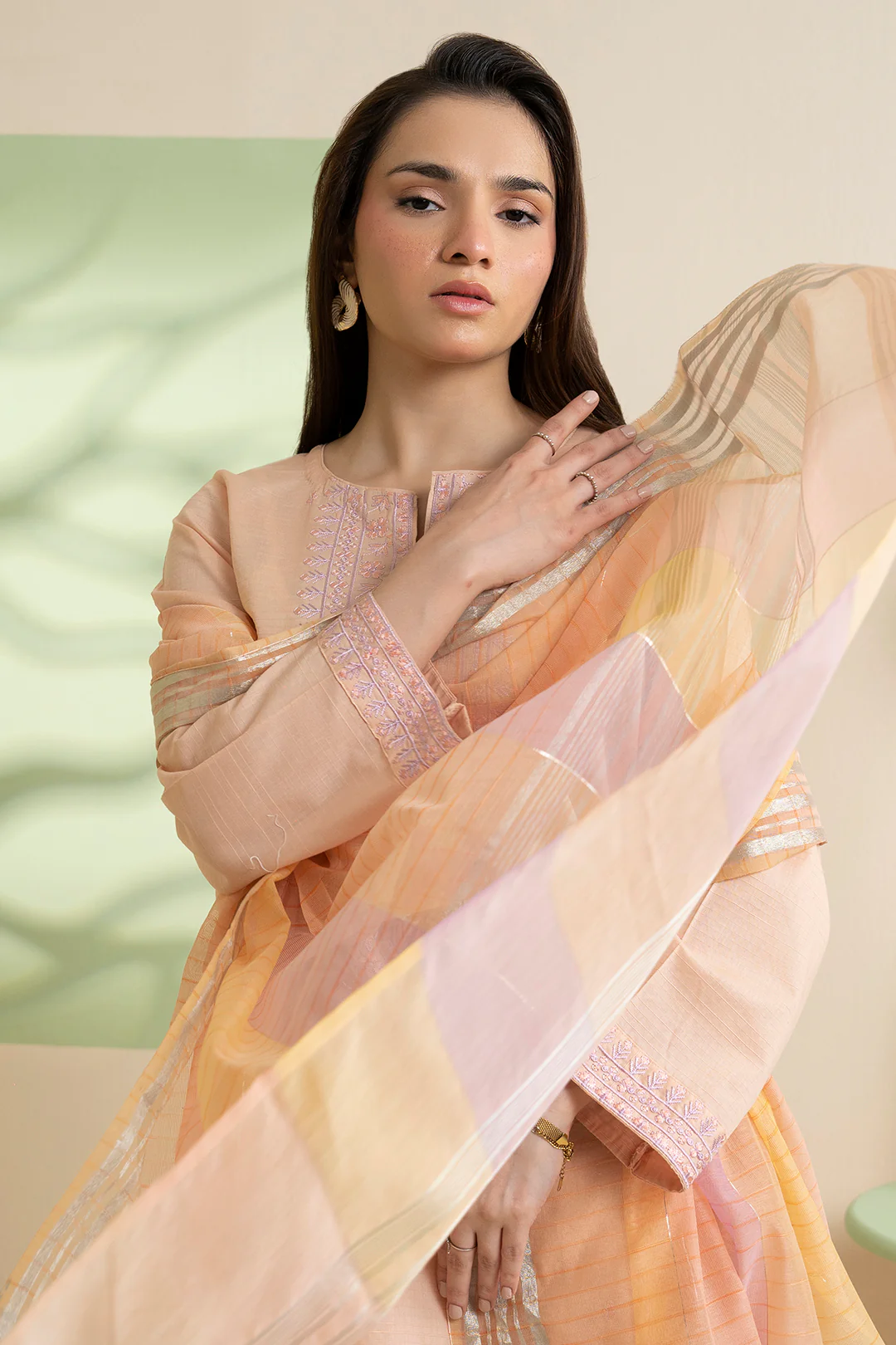 Embroidered Kurta Dupatta Trouser - 1718 - Image 2