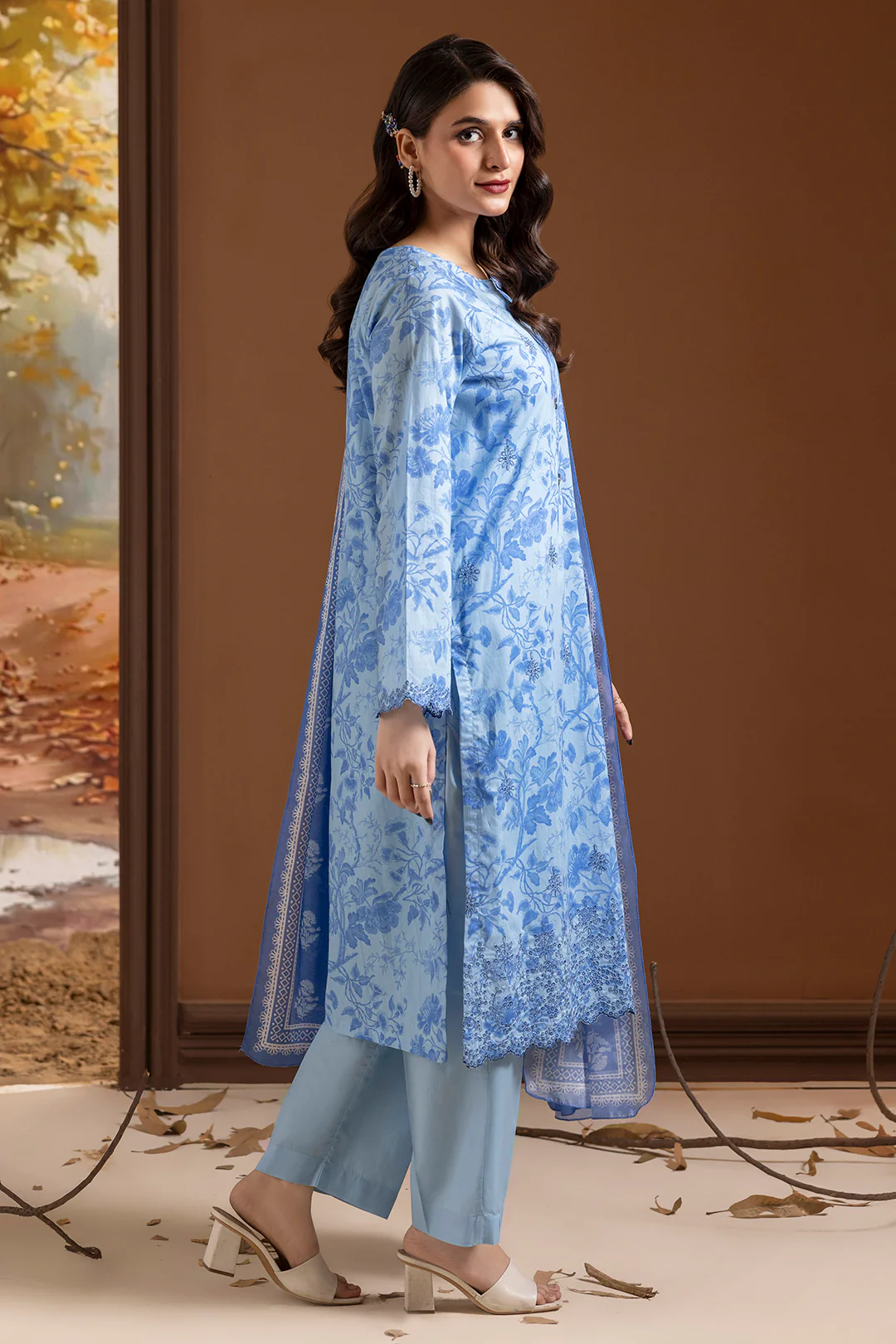 Embroidered Kurta Dupatta Trouser - 1785 - Image 3