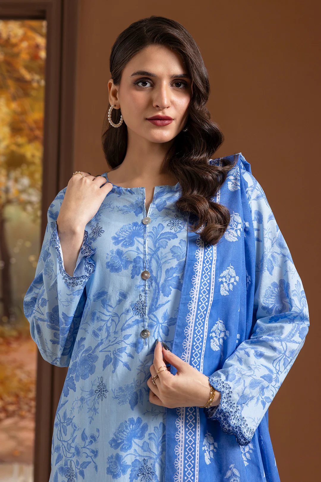 Embroidered Kurta Dupatta Trouser - 1785 - Image 4