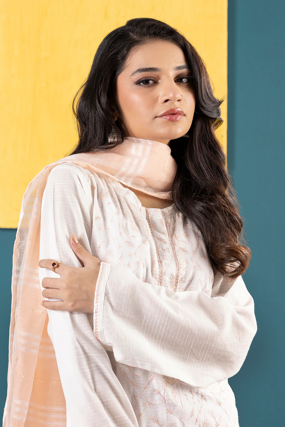 Embroidered Kurta Dupatta Trouser - 1933 - Image 2