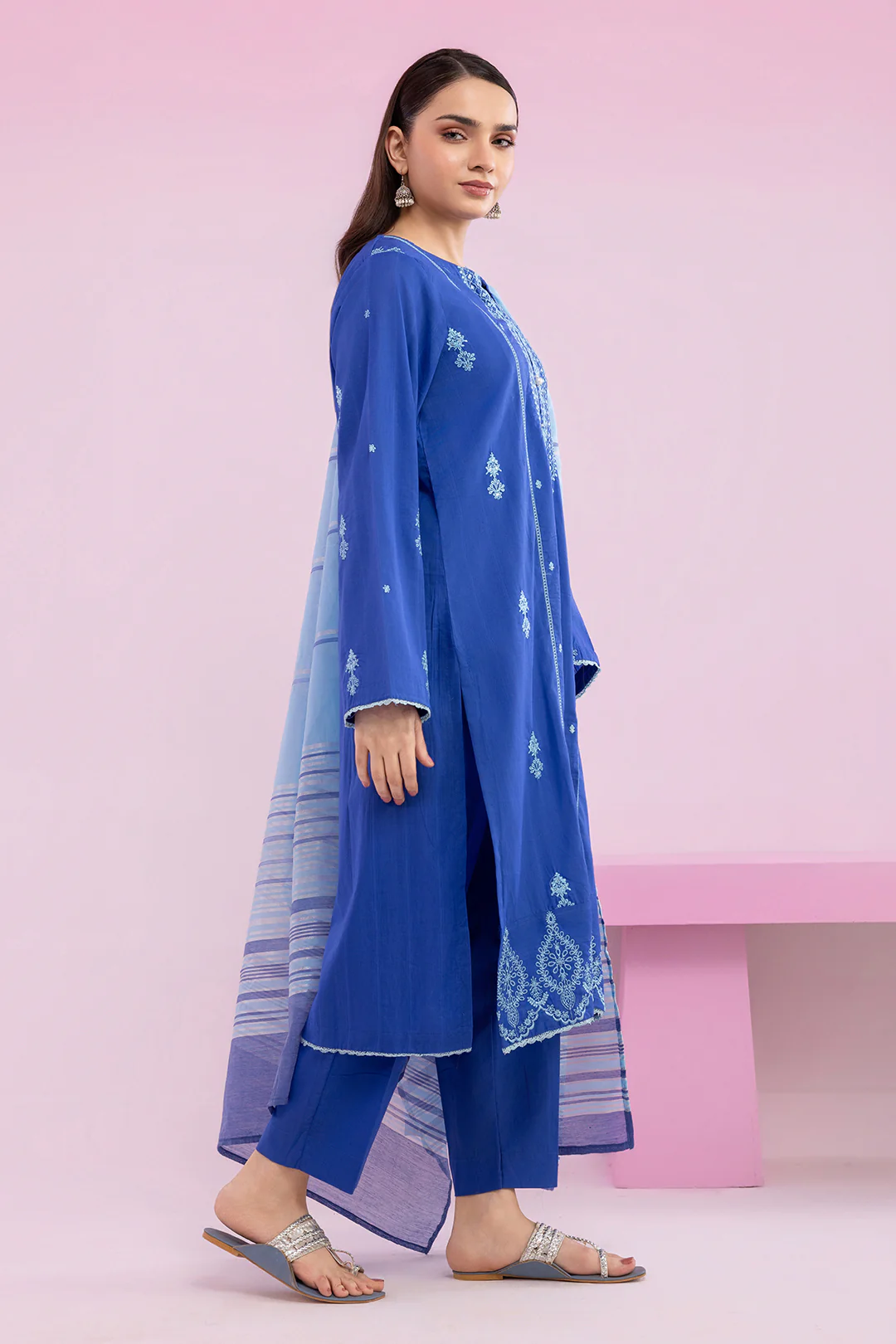 Embroidered Kurta Dupatta Trouser - 1989 - Image 8