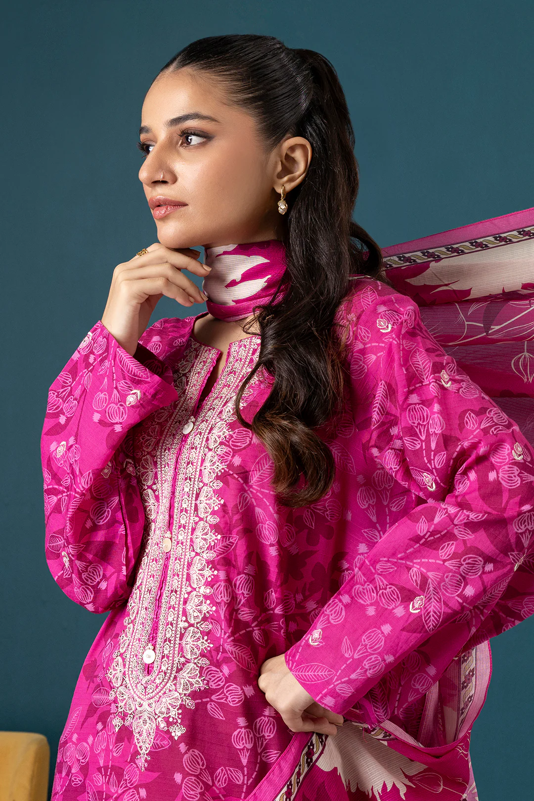 Embroidered Kurta Dupatta Trouser - 2140 - Image 2