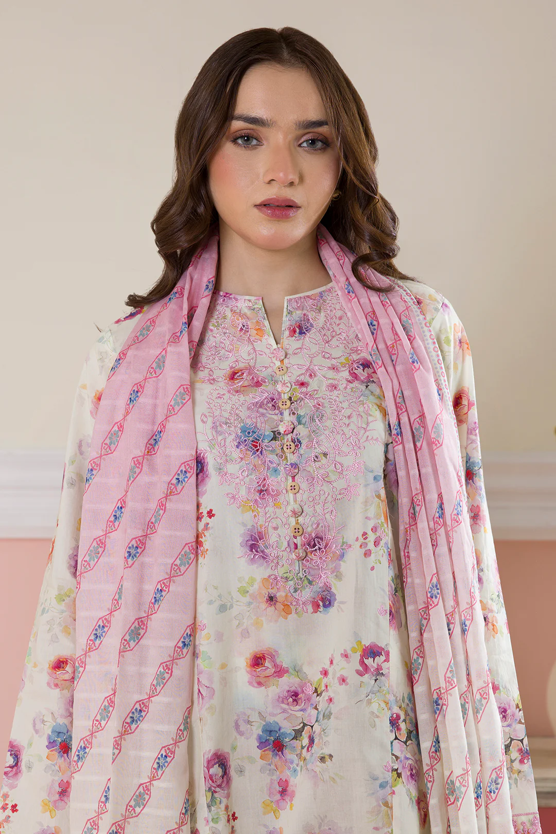 Embroidered Kurta Dupatta Trouser - 2262 - Image 2