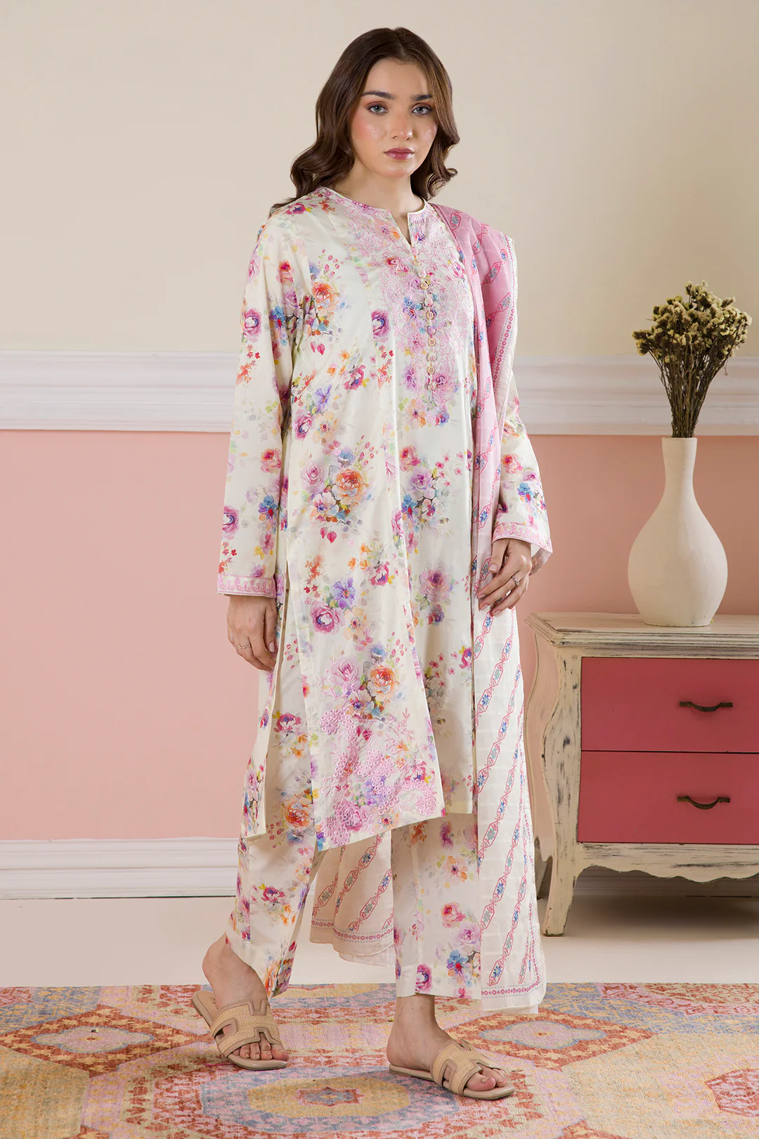 Embroidered Kurta Dupatta Trouser - 2262 - Image 6