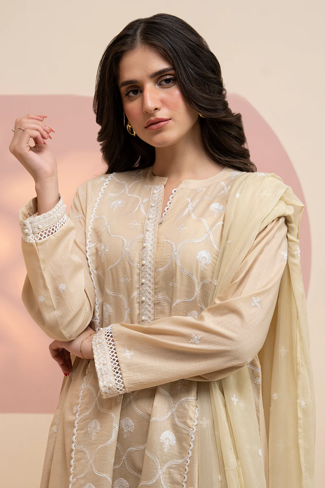 Embroidered Kurta Dupatta Trouser - 2505 - Image 2