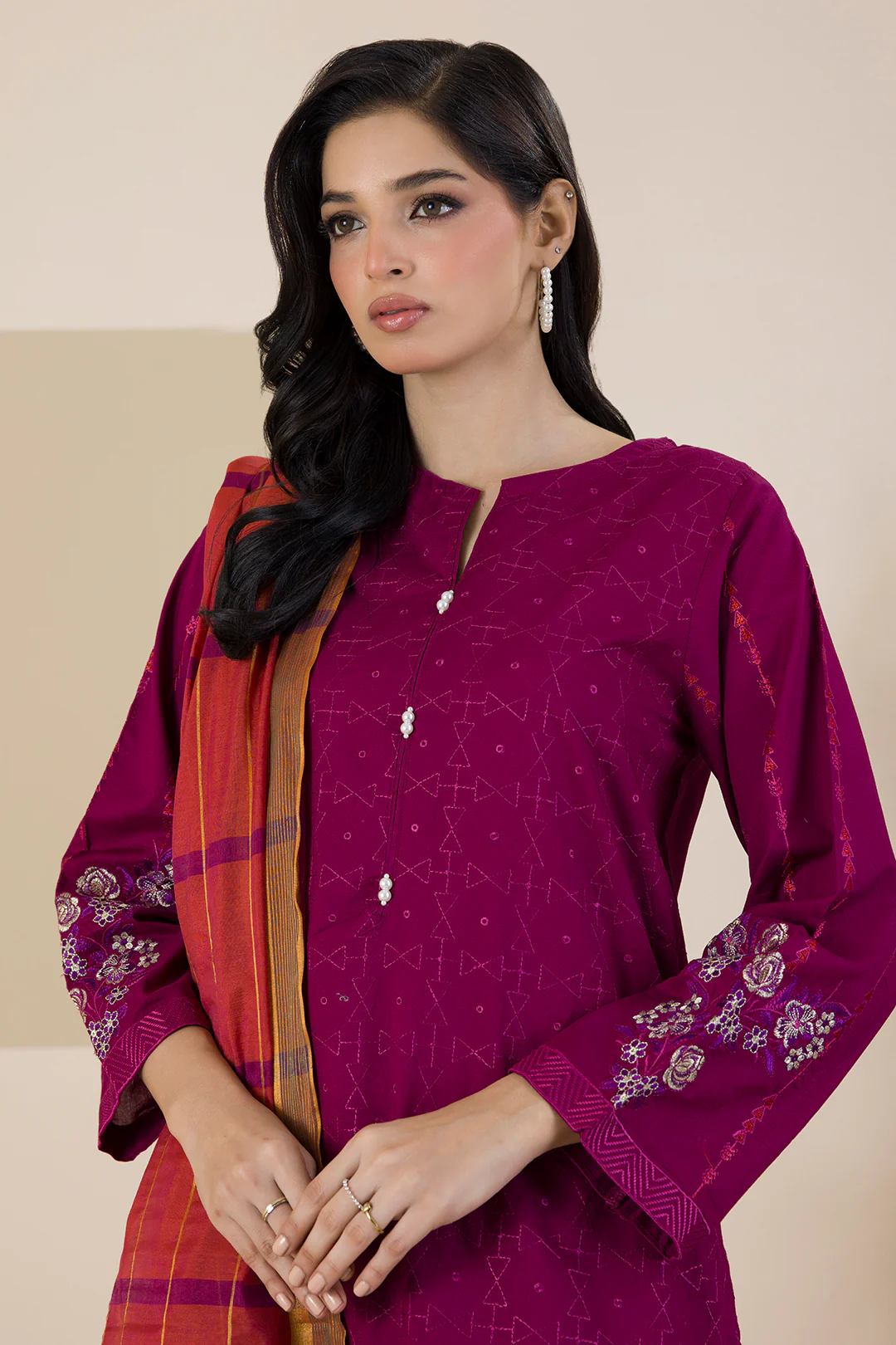 Embroidered Kurta Dupatta Trouser - 2525 - Image 2