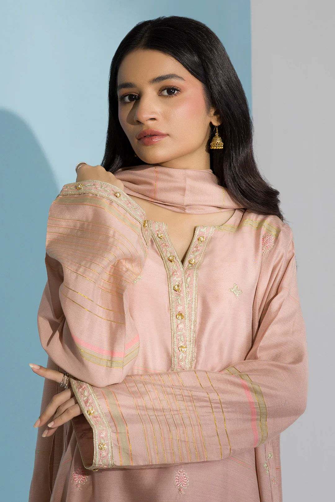 Embroidered Kurta Dupatta Trouser - 2578 - Image 2