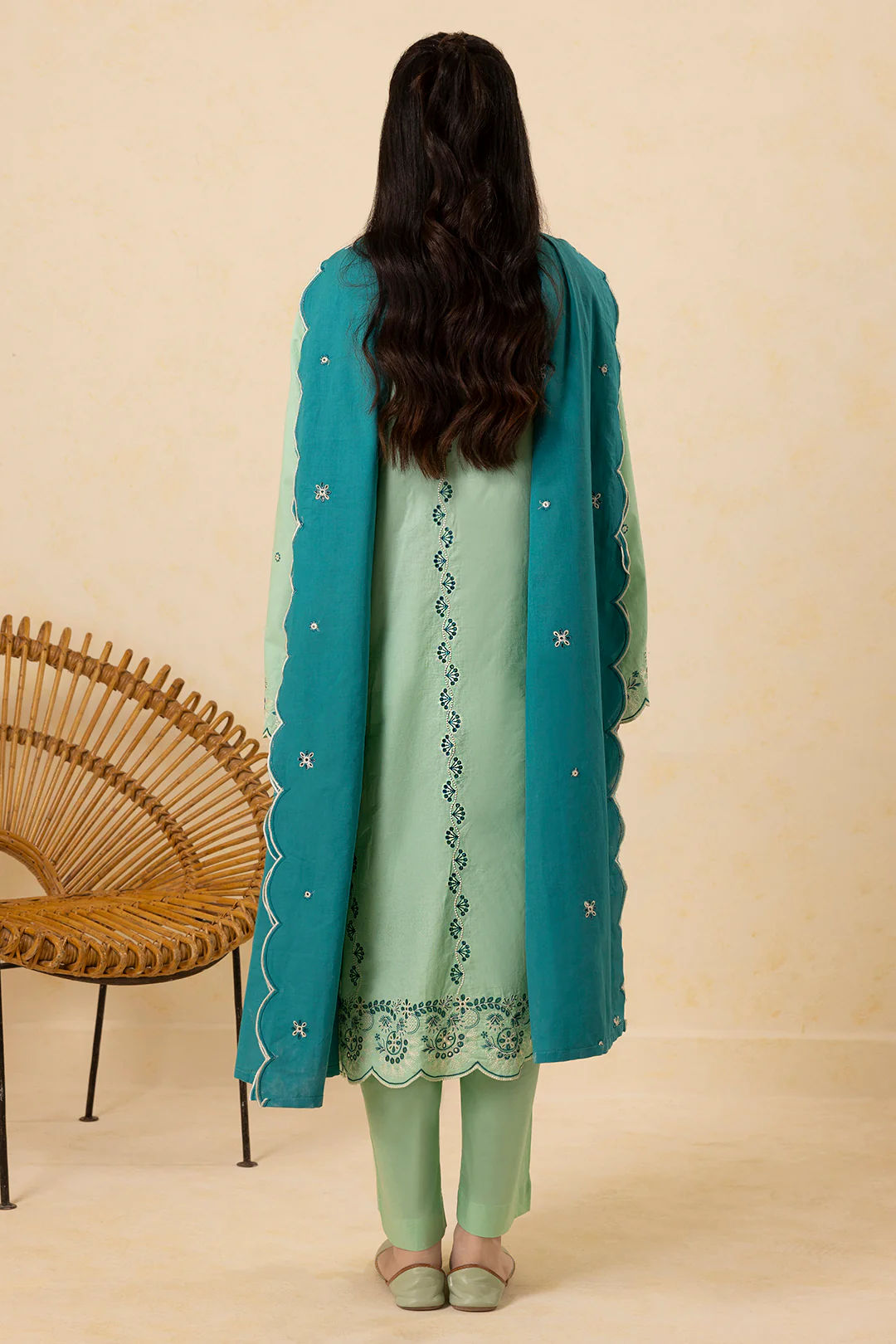 Embroidered Kurta Dupatta Trouser - 2610 - Image 9