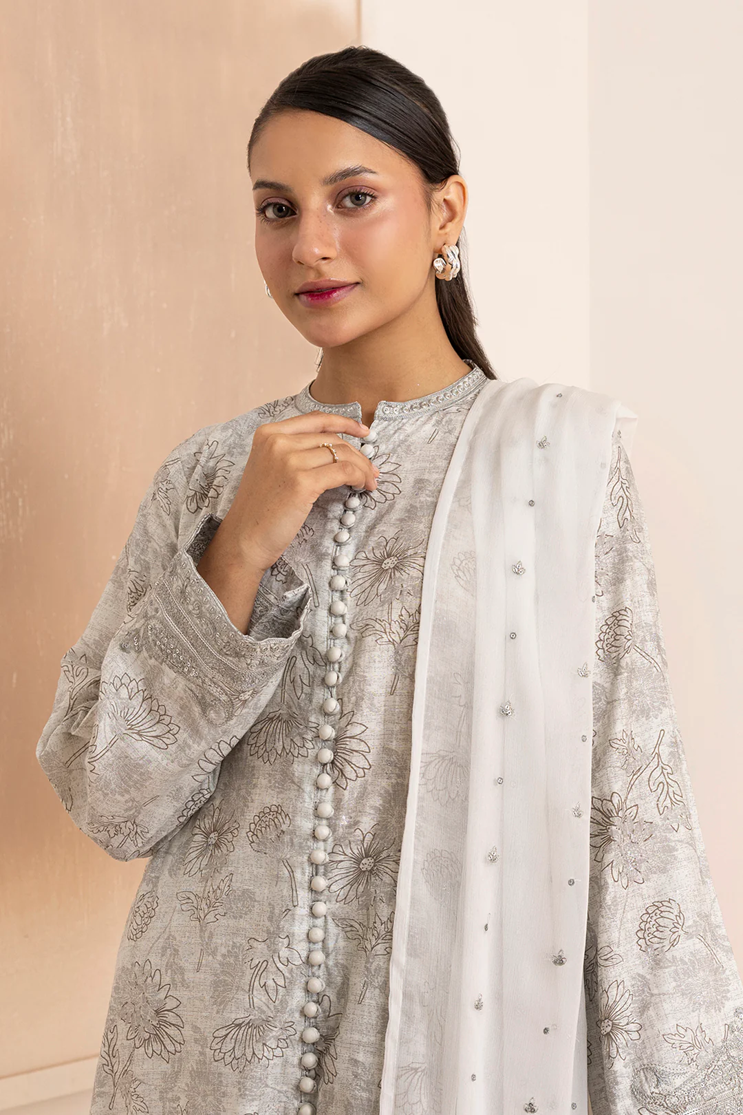 Embroidered Kurta Dupatta Trouser - 2636 - Image 2