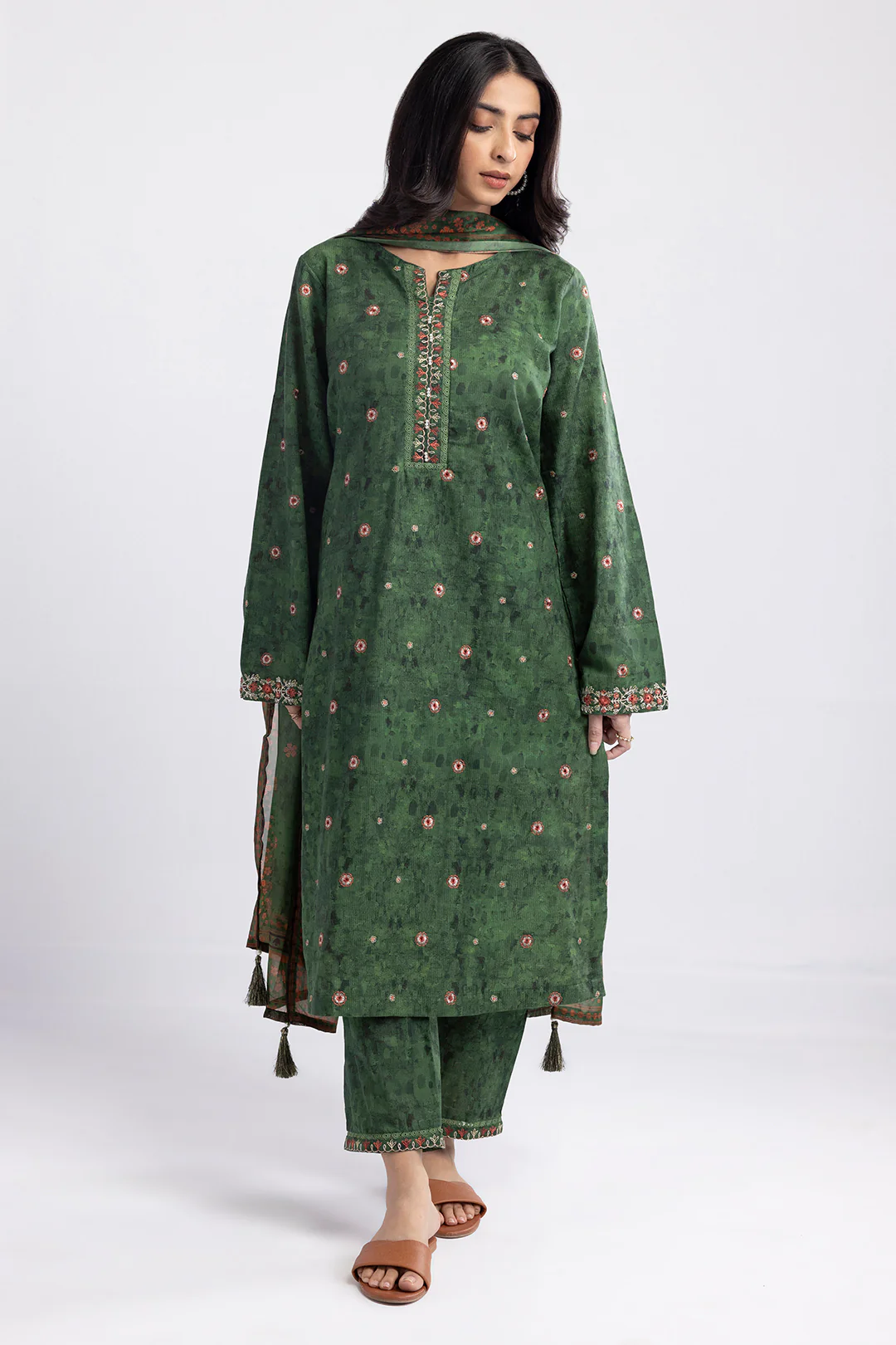Embroidered Kurta Dupatta Trouser - 2648 - Image 2