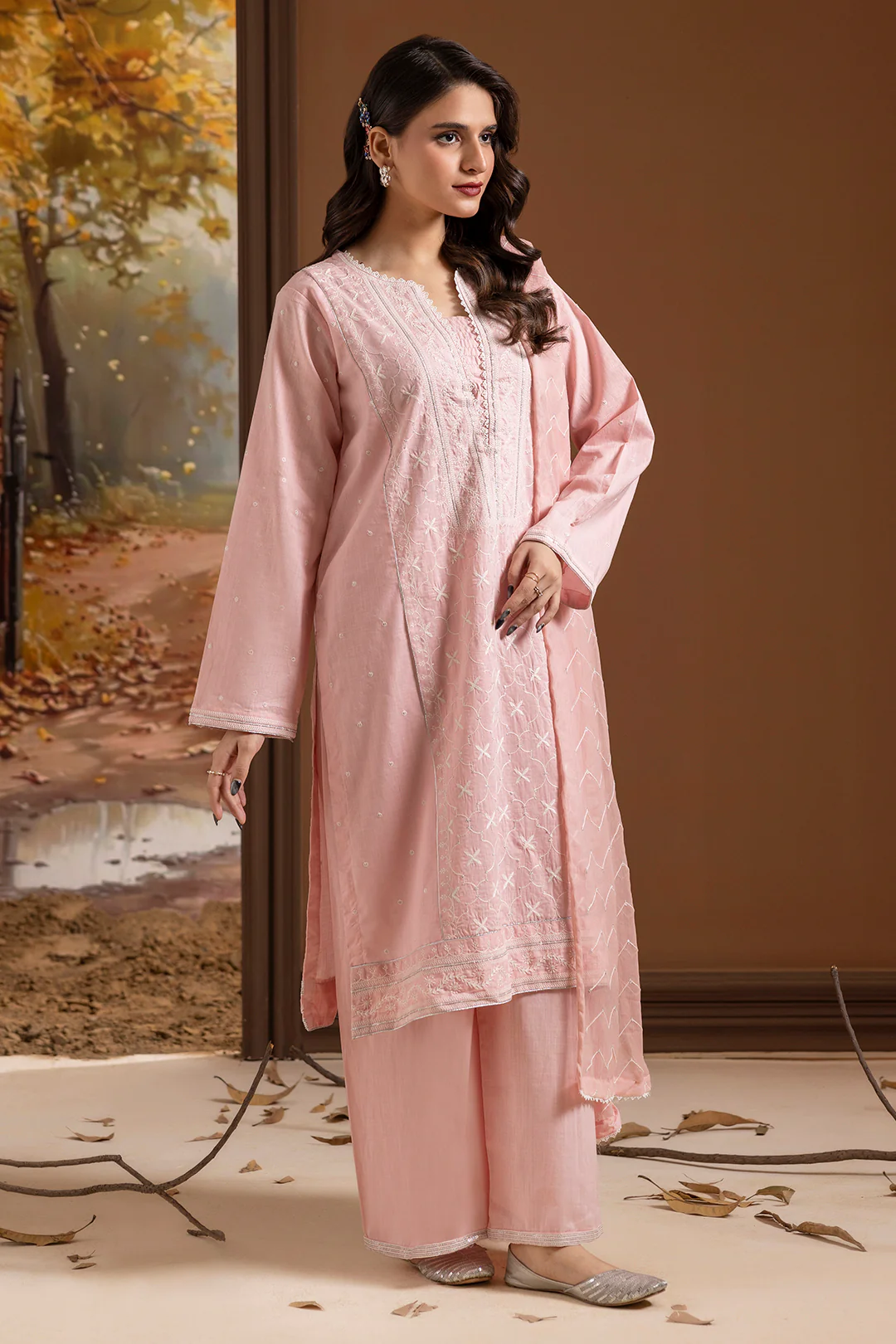 Embroidered Kurta Dupatta Trouser - 2668 - Image 3