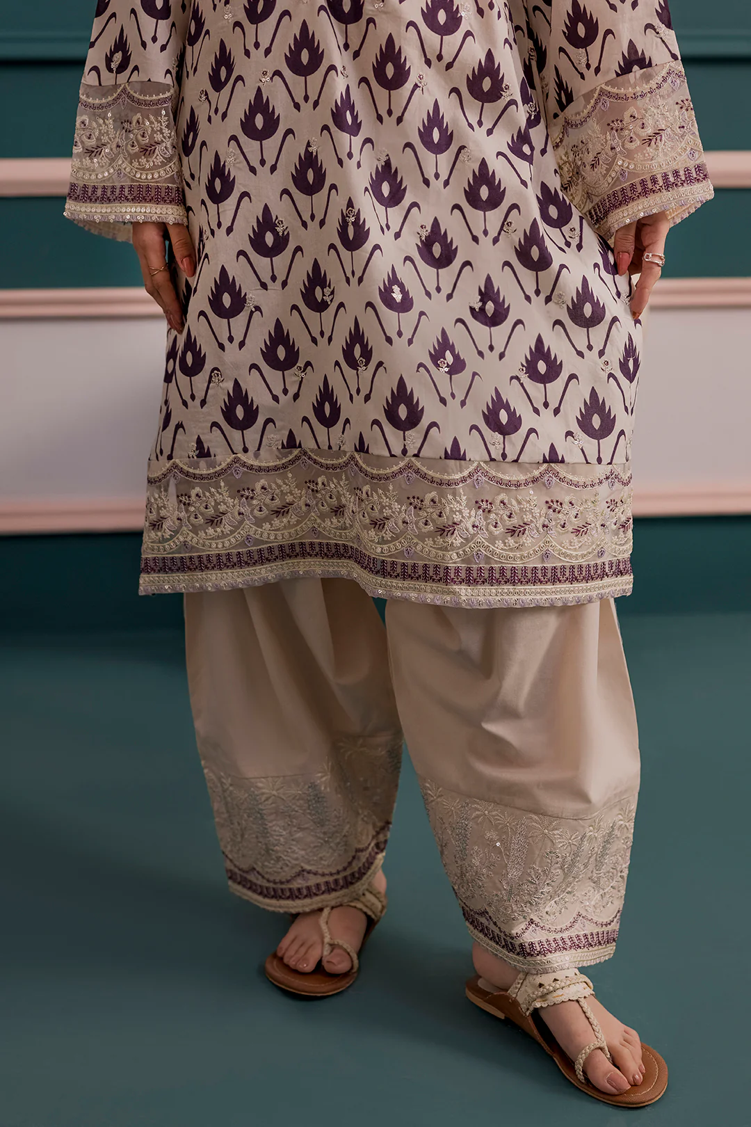 Embroidered Kurta Dupatta Trouser - 2679 - Image 6
