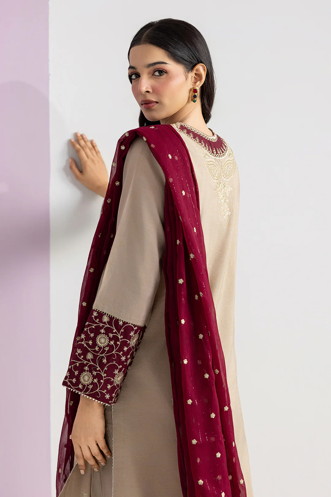 Embroidered Kurta Dupatta Trouser - 2686 - Image 9