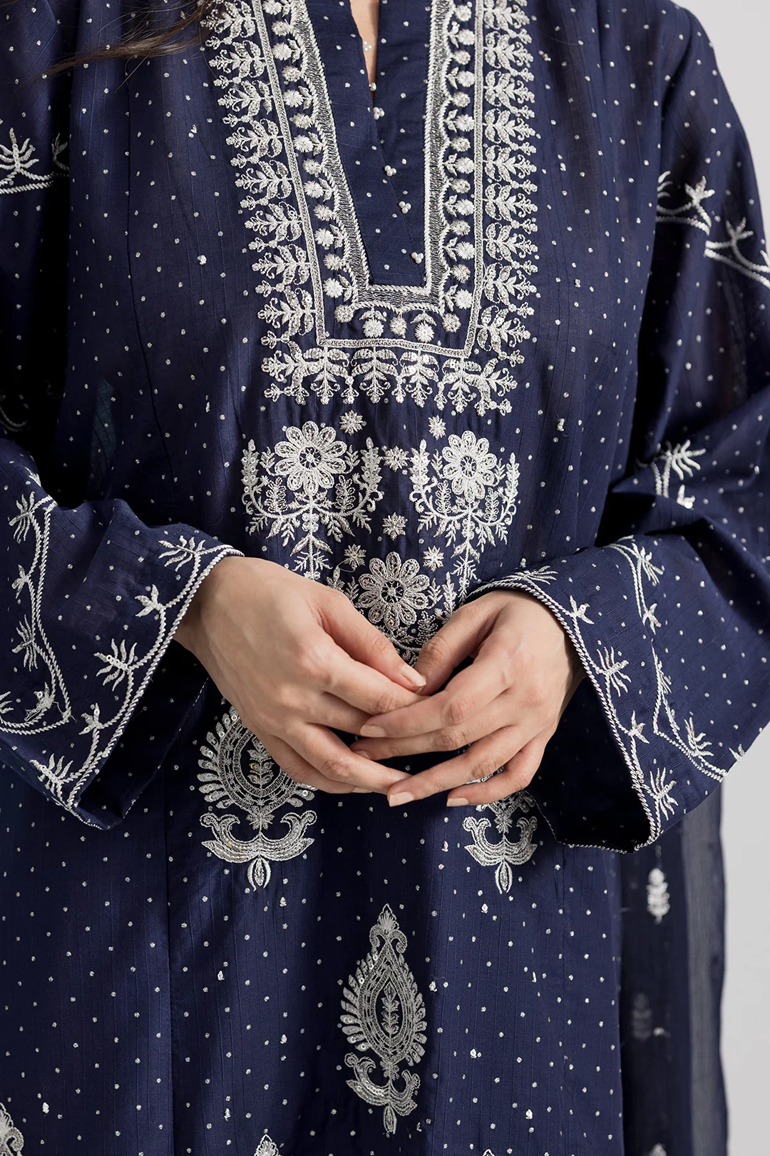 Embroidered Kurta Dupatta Trouser - 2688 - Image 7