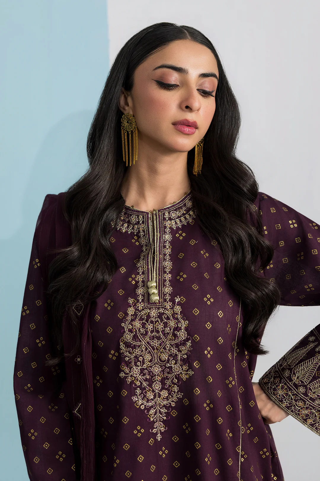 Embroidered Kurta Dupatta Trouser - 2691 - Image 6