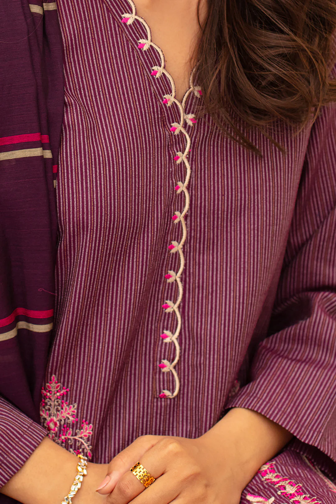 Embroidered Kurta Dupatta Trouser - 1413 - Image 4
