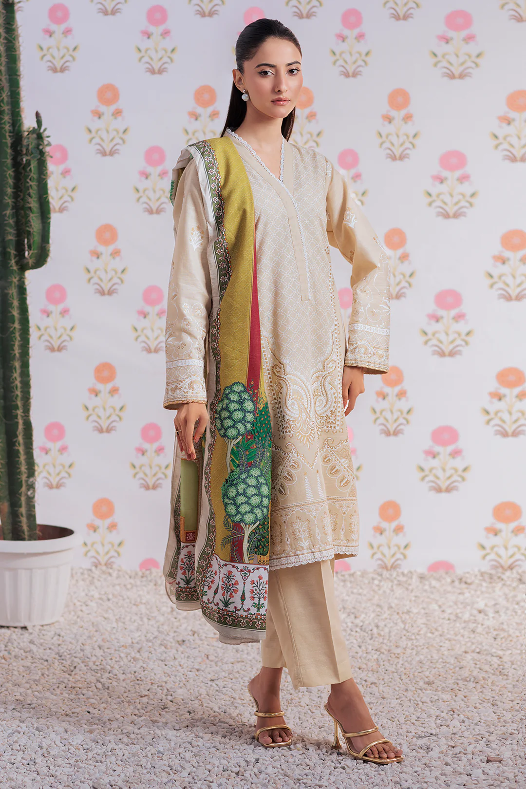Embroidered Kurta Dupatta Trouser - 2950 - Image 3