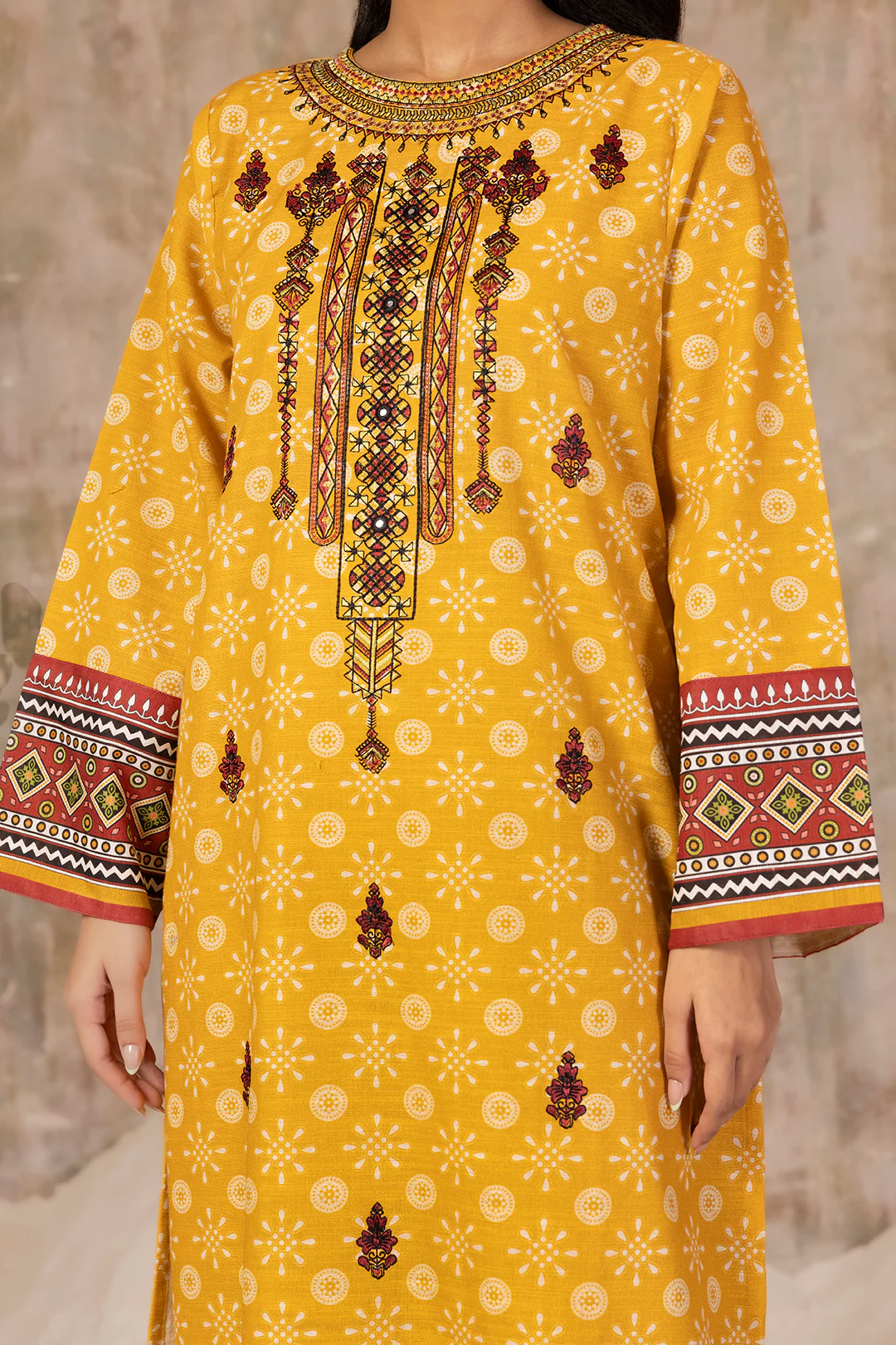 Embroidered Kurta Dupatta Trouser - 3041 - Image 5