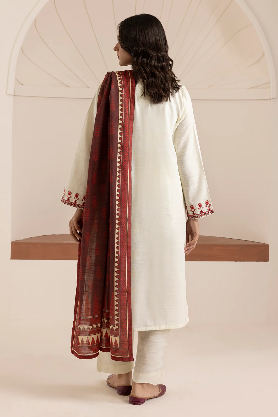 Embroidered Kurta Dupatta Trouser - 3063 - Image 10