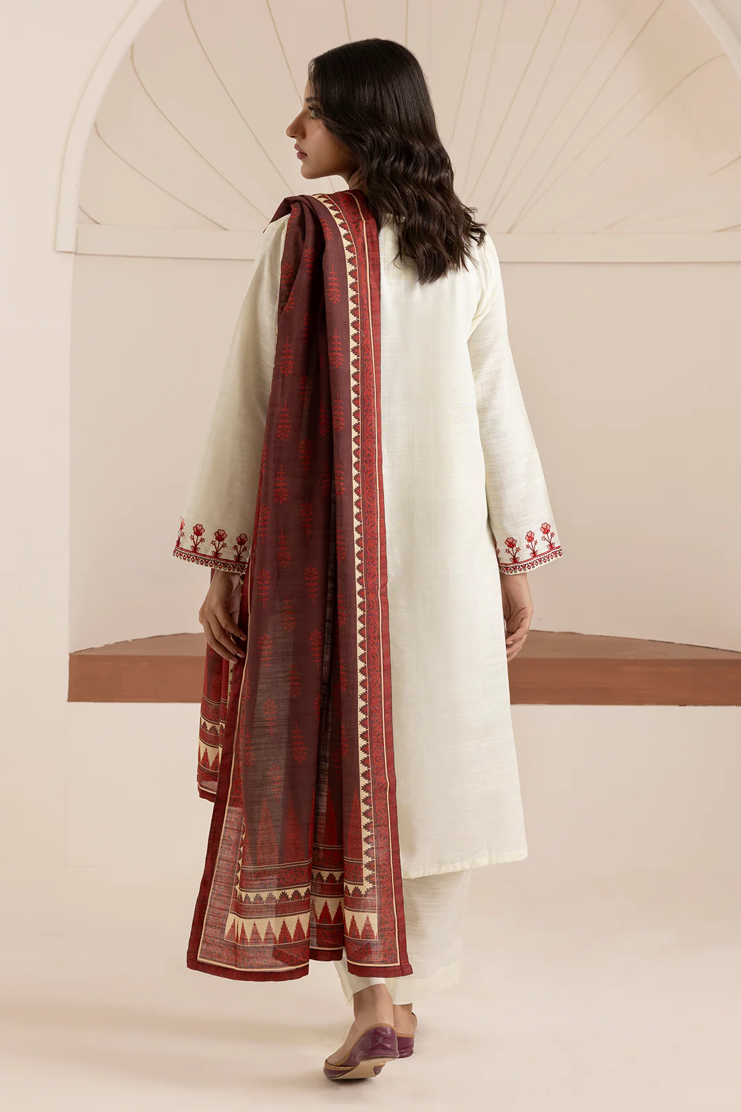 Embroidered Kurta Dupatta Trouser - 3063 - Image 11