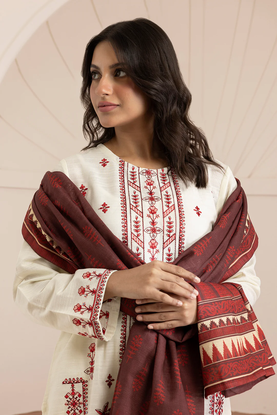 Embroidered Kurta Dupatta Trouser - 3063 - Image 4