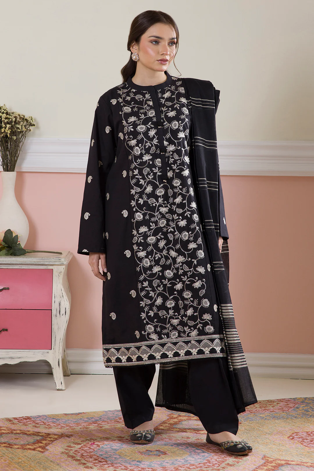 Embroidered Kurta Dupatta Trouser - 3090 - Image 6