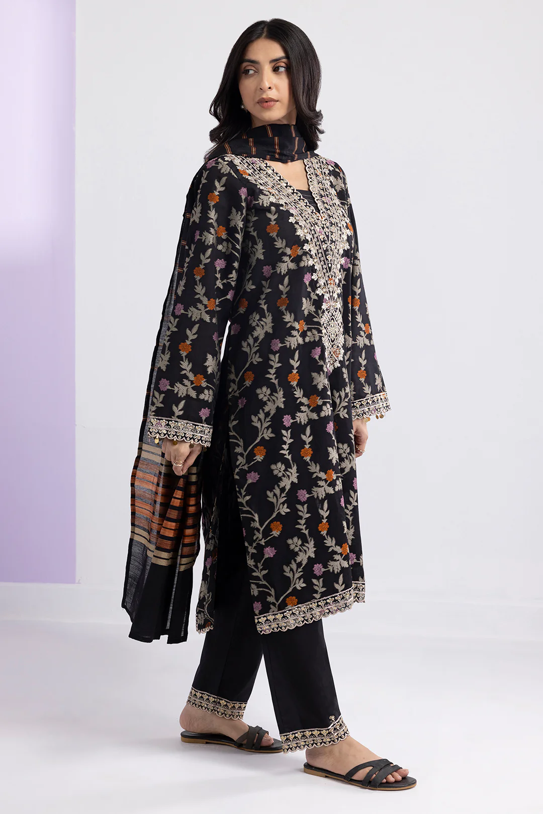 Embroidered Kurta Dupatta Trouser - 3358 - Image 7