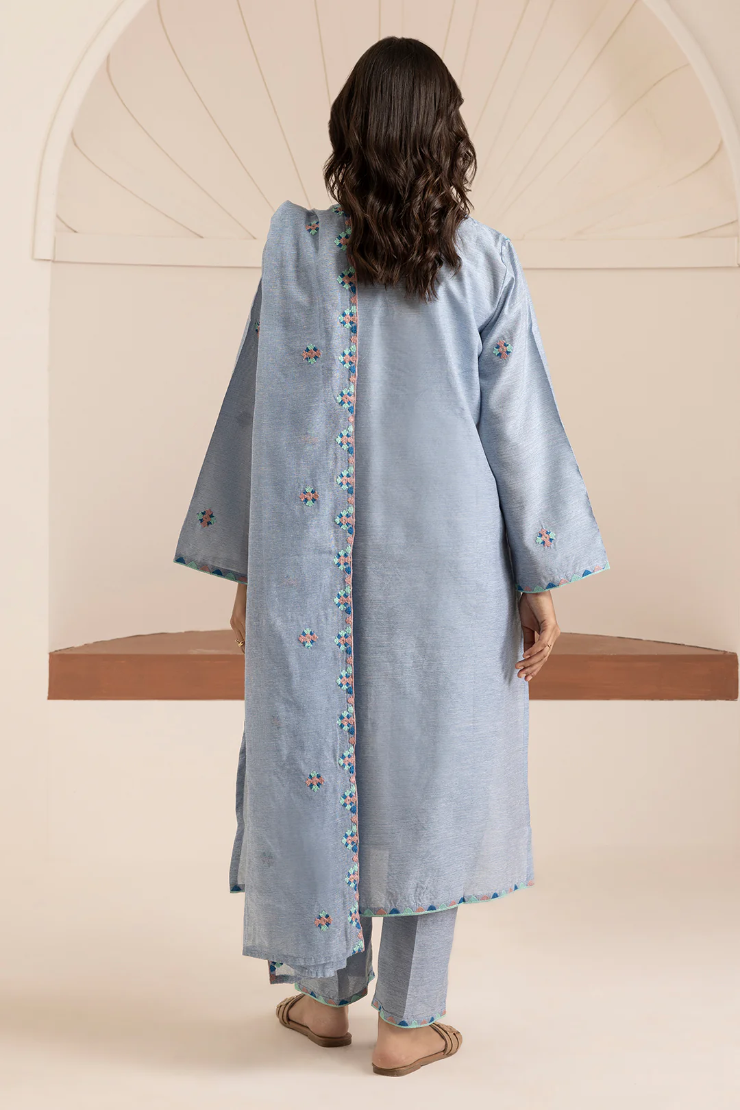Embroidered Kurta Dupatta Trouser - 3375 - Image 5