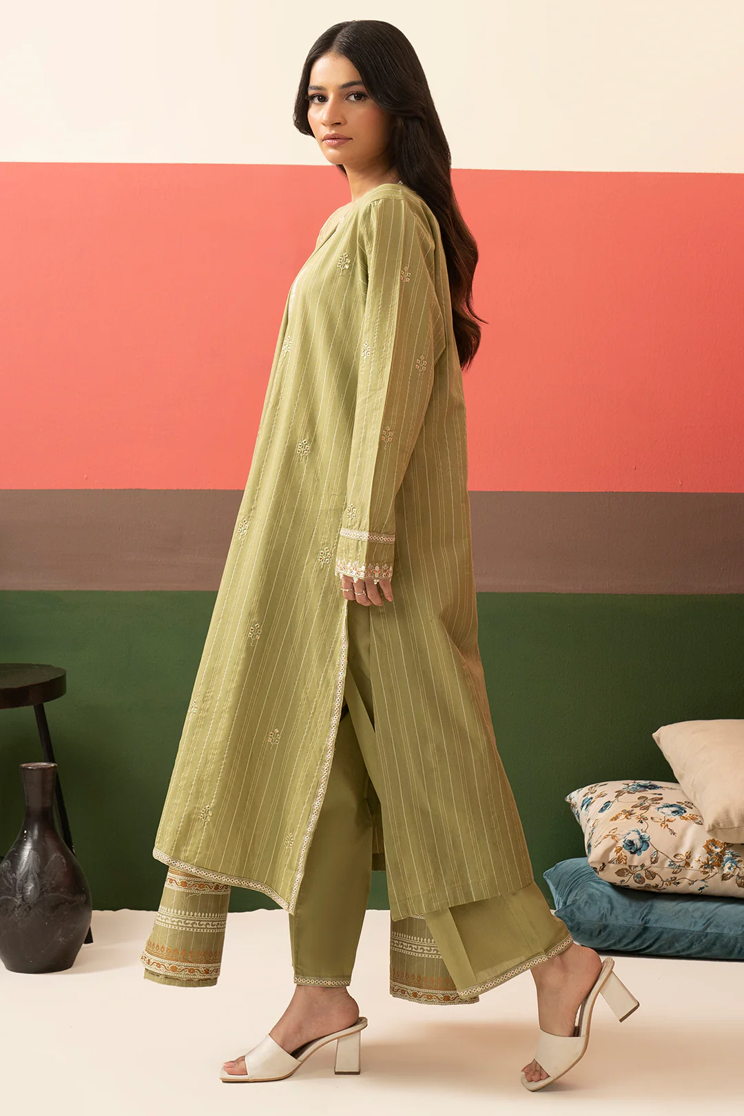 Embroidered Kurta Dupatta Trouser - 3388 - Image 8