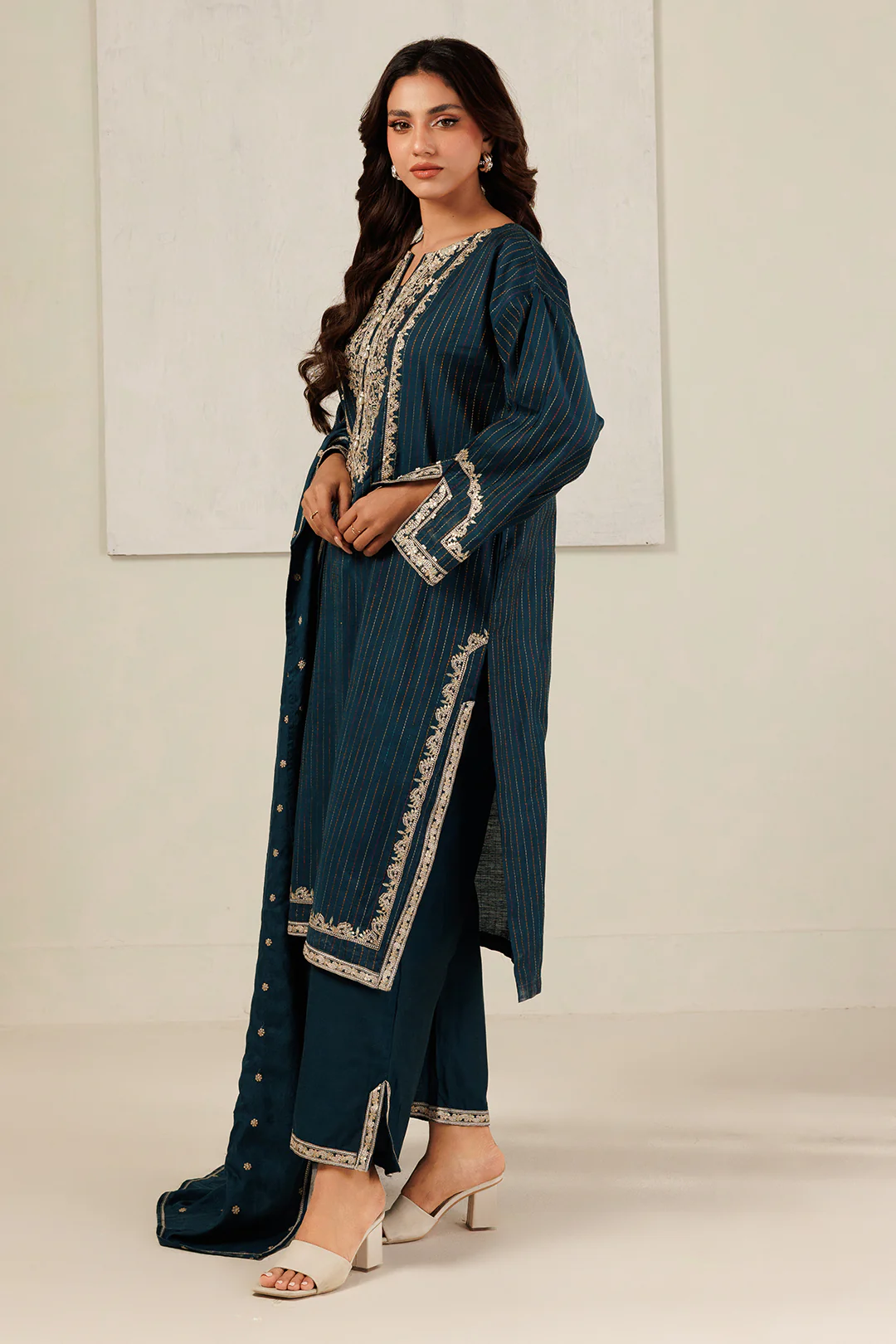 Embroidered Kurta Dupatta Trouser - 3394 - Image 6