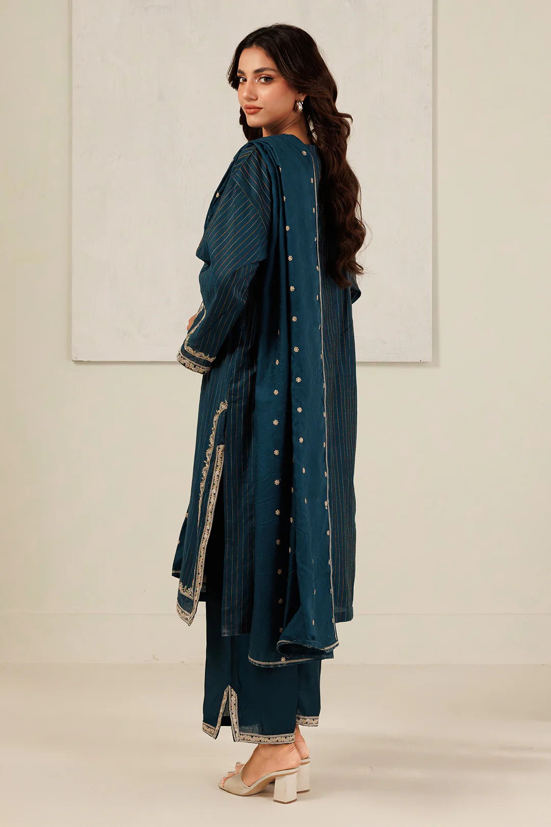 Embroidered Kurta Dupatta Trouser - 3394 - Image 8