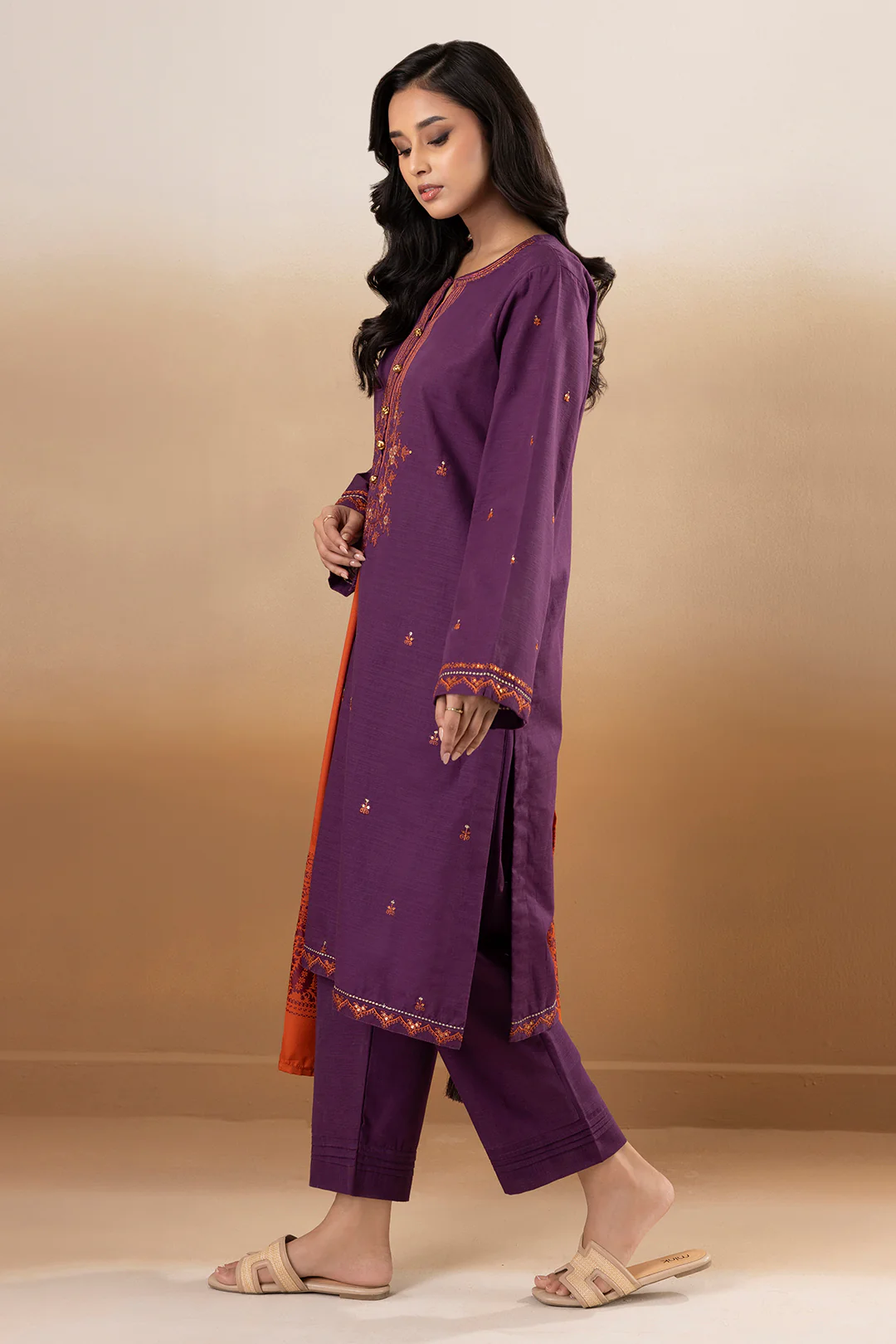 Embroidered Kurta Dupatta Trouser - 3395 - Image 3