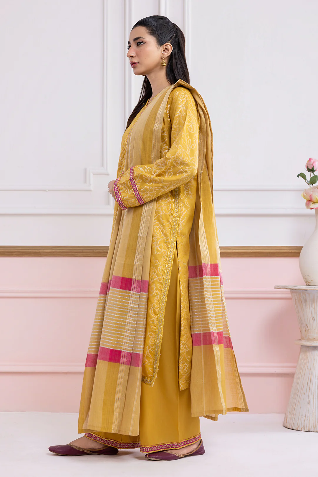 Embroidered Kurta Dupatta Trouser - 2527 - Image 10