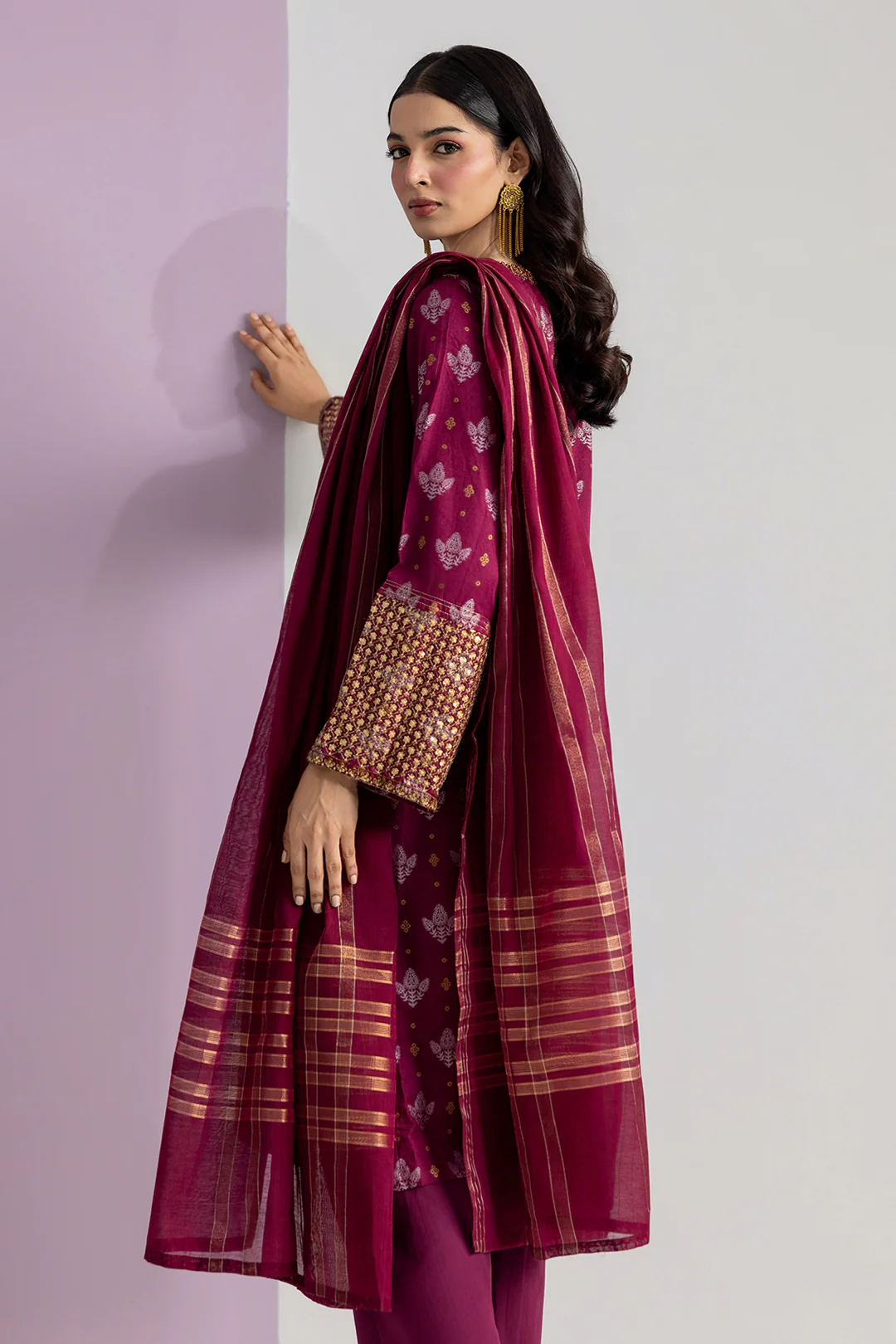 Embroidered Kurta Dupatta Trouser - 2537 - Image 6