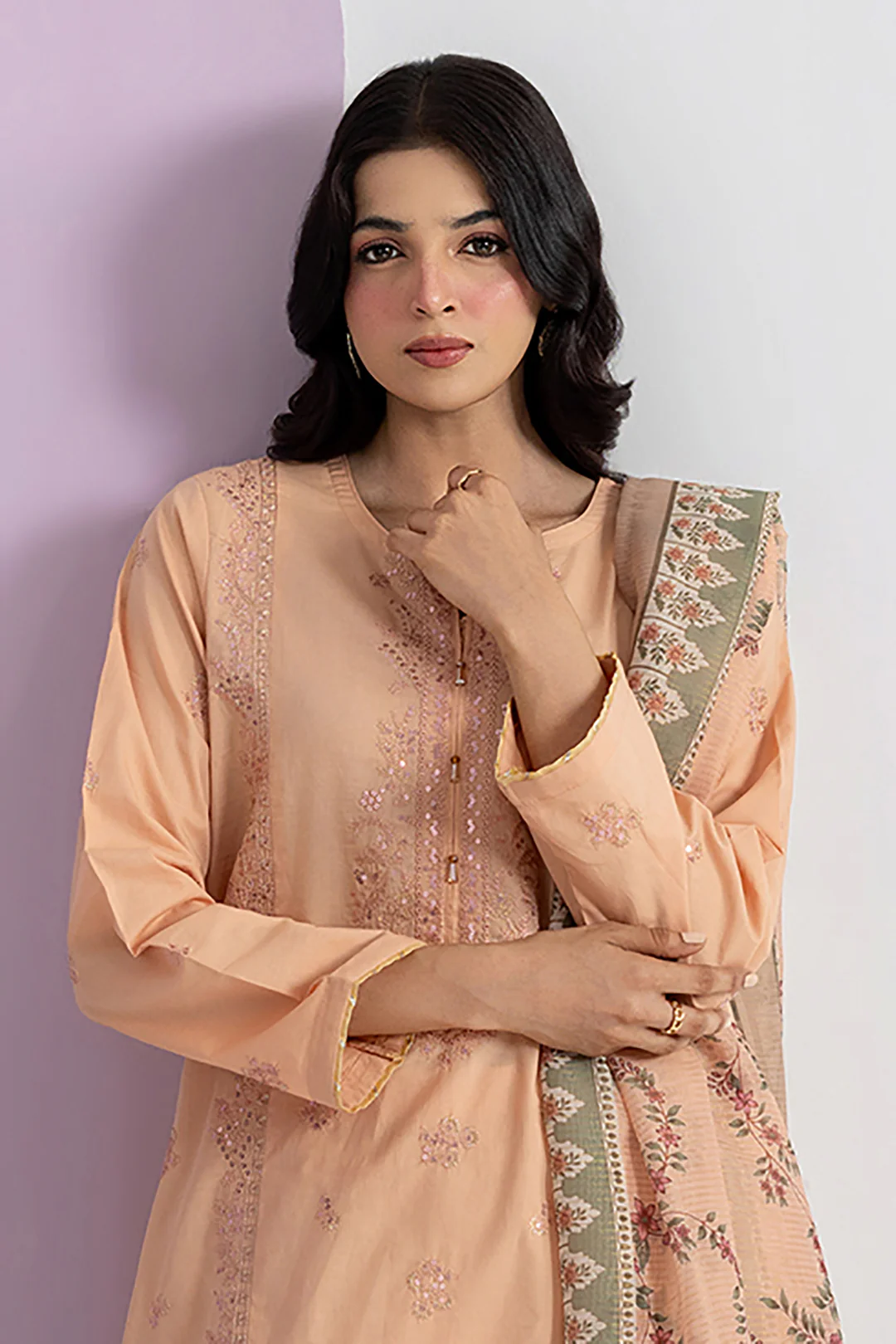 Embroidered Kurta Dupatta Trouser - 2596 - Image 2