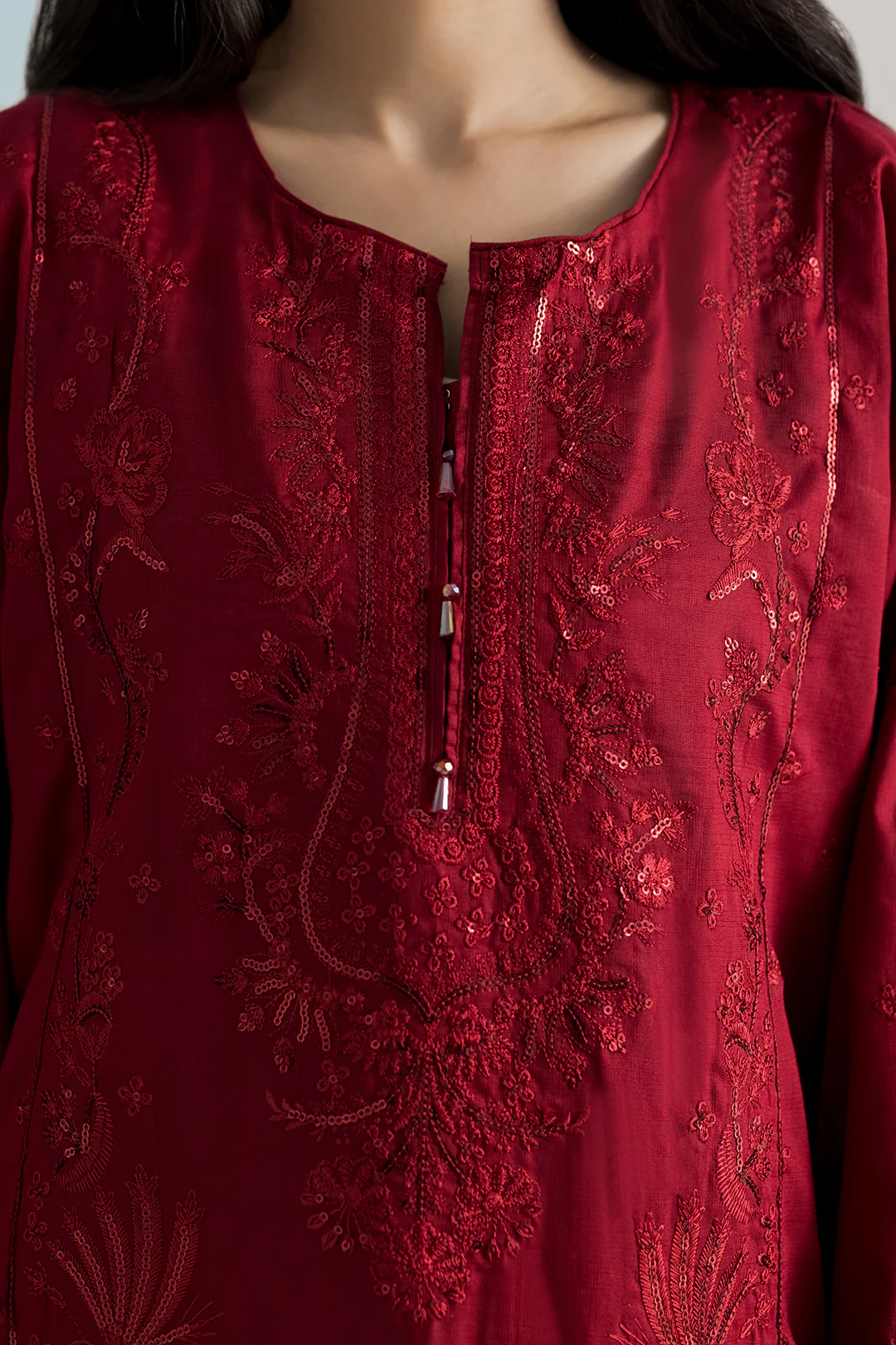 Embroidered Kurta Dupatta Trouser - 2607 - Image 3