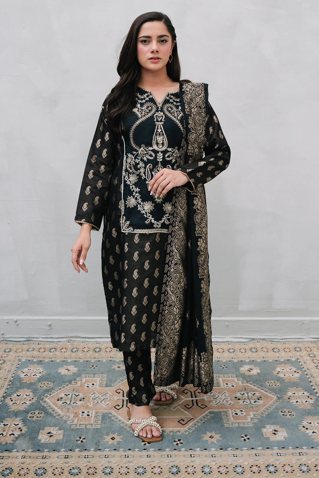 Embroidered Kurta Dupatta Trouser - 3256 - Image 2
