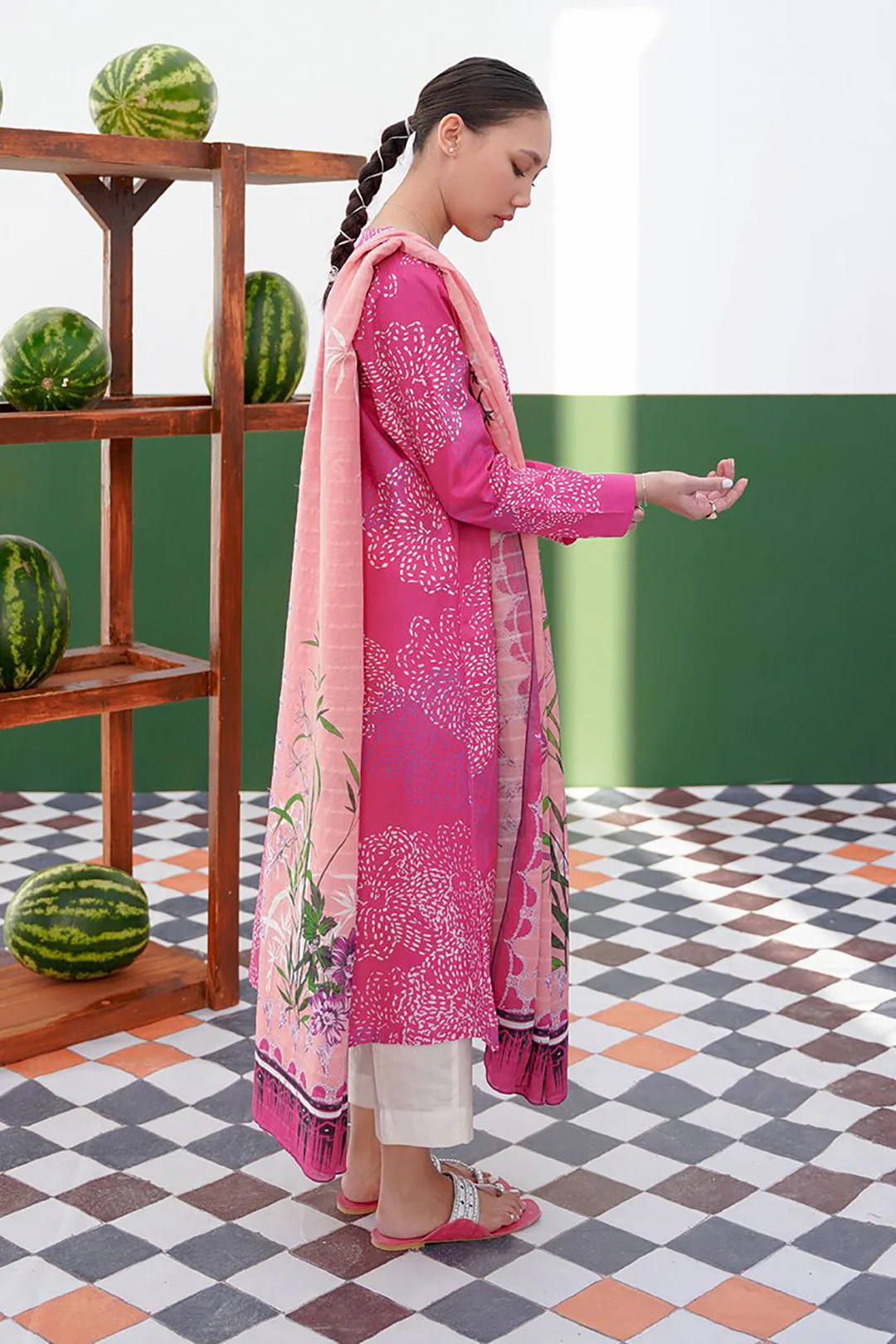 Embroidered Kurta Dupatta - 0653 - Image 2