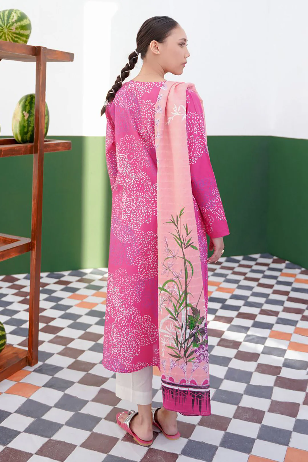 Embroidered Kurta Dupatta - 0653 - Image 5