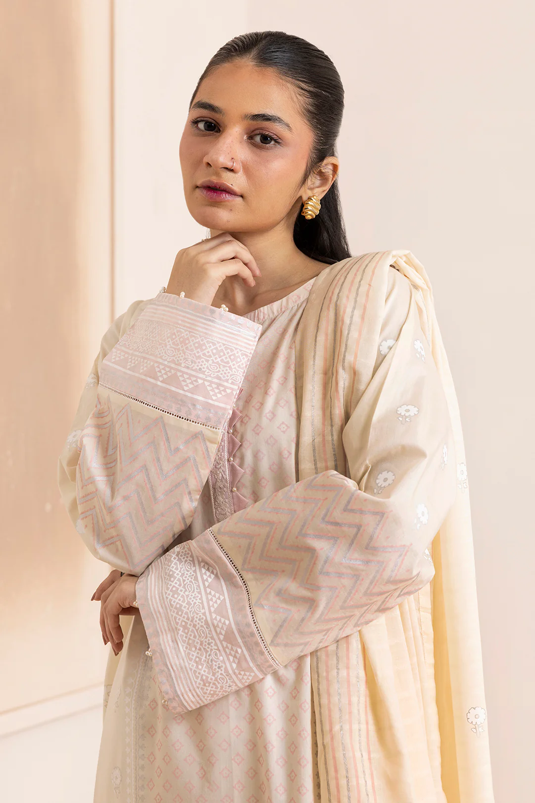 Embroidered Kurta Dupatta - 0656 - Image 5