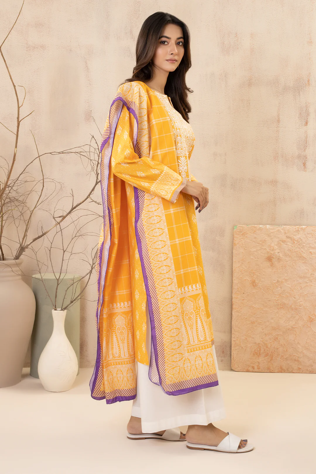 Embroidered Kurta Dupatta - 2823 - Image 3